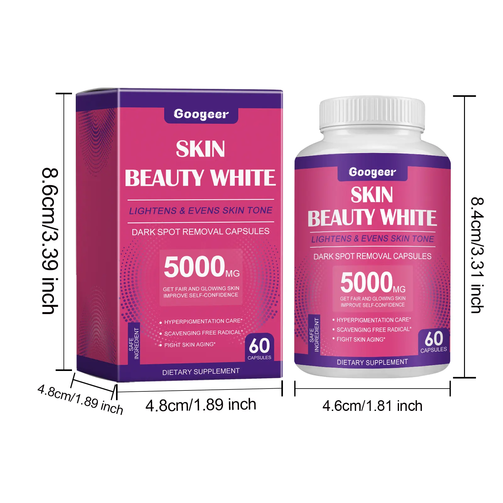 Freckle & Dark Spot Whitening Capsules with Vitamin C - Googeer 7 googeer freckle whitening capsule GOB07 A019 60 PK1 2151
