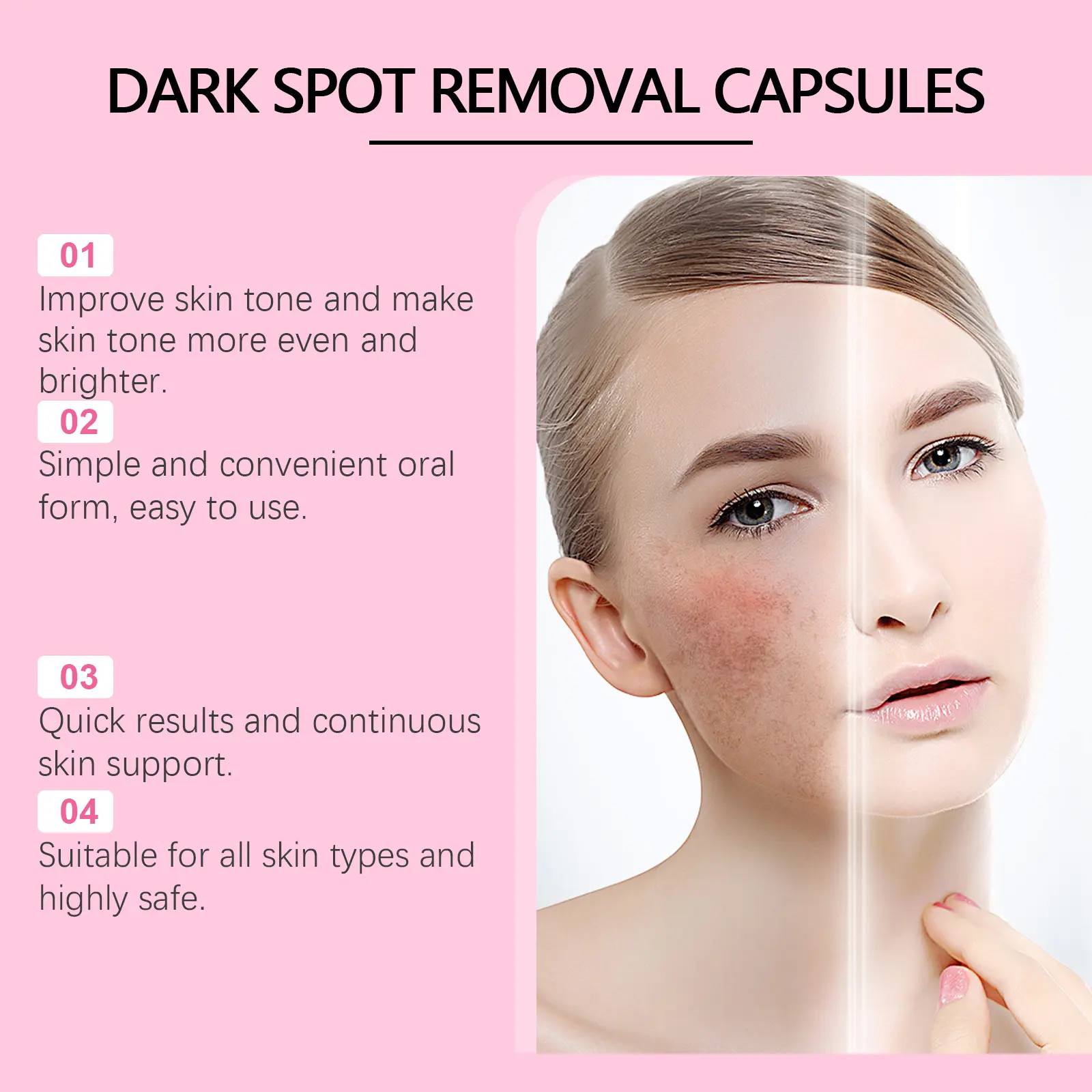 Freckle & Dark Spot Whitening Capsules with Vitamin C - Googeer 11 googeer freckle whitening capsule GOB07 A019 60 PK1 2155