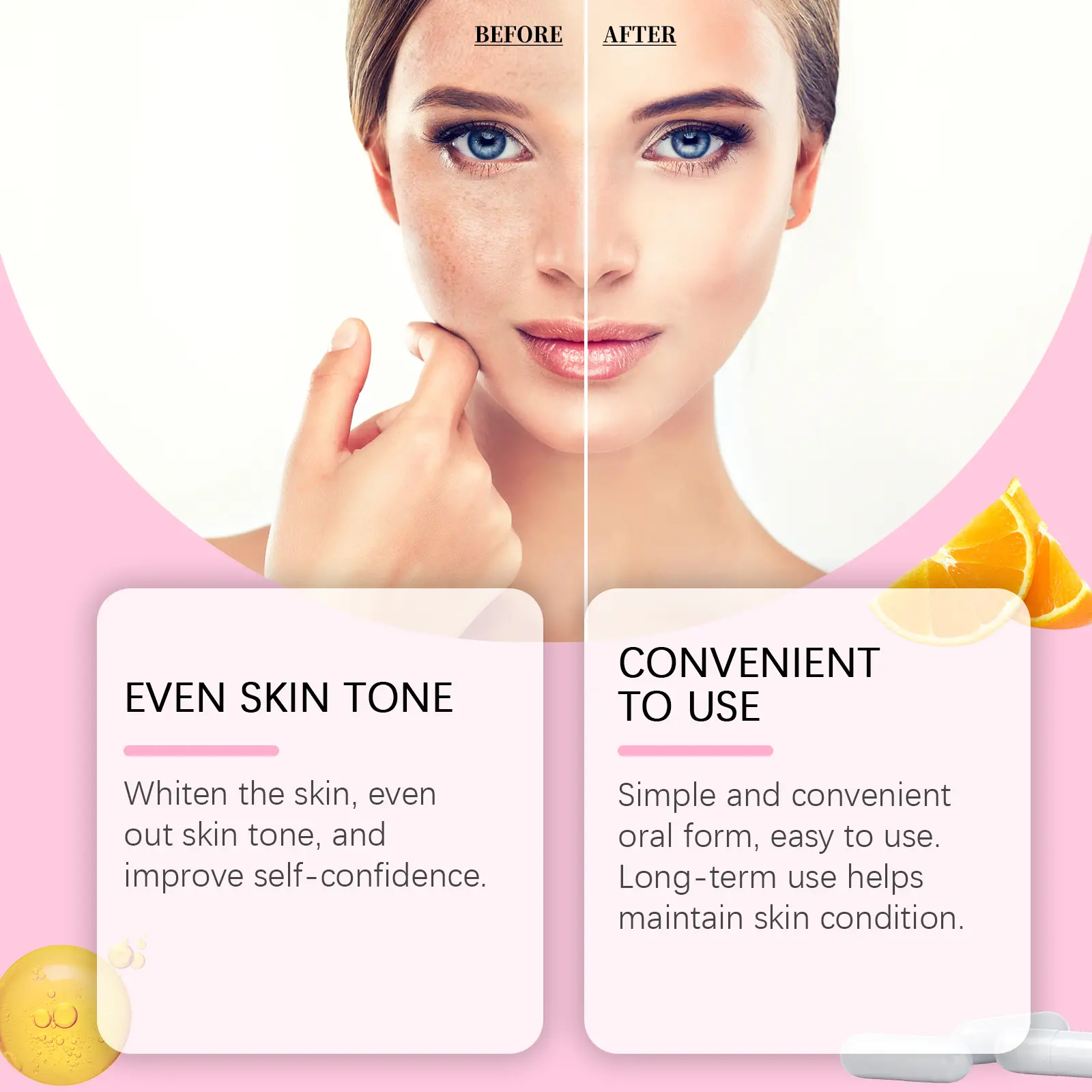 Freckle & Dark Spot Whitening Capsules with Vitamin C - Googeer 13 googeer freckle whitening capsule GOB07 A019 60 PK1 2157