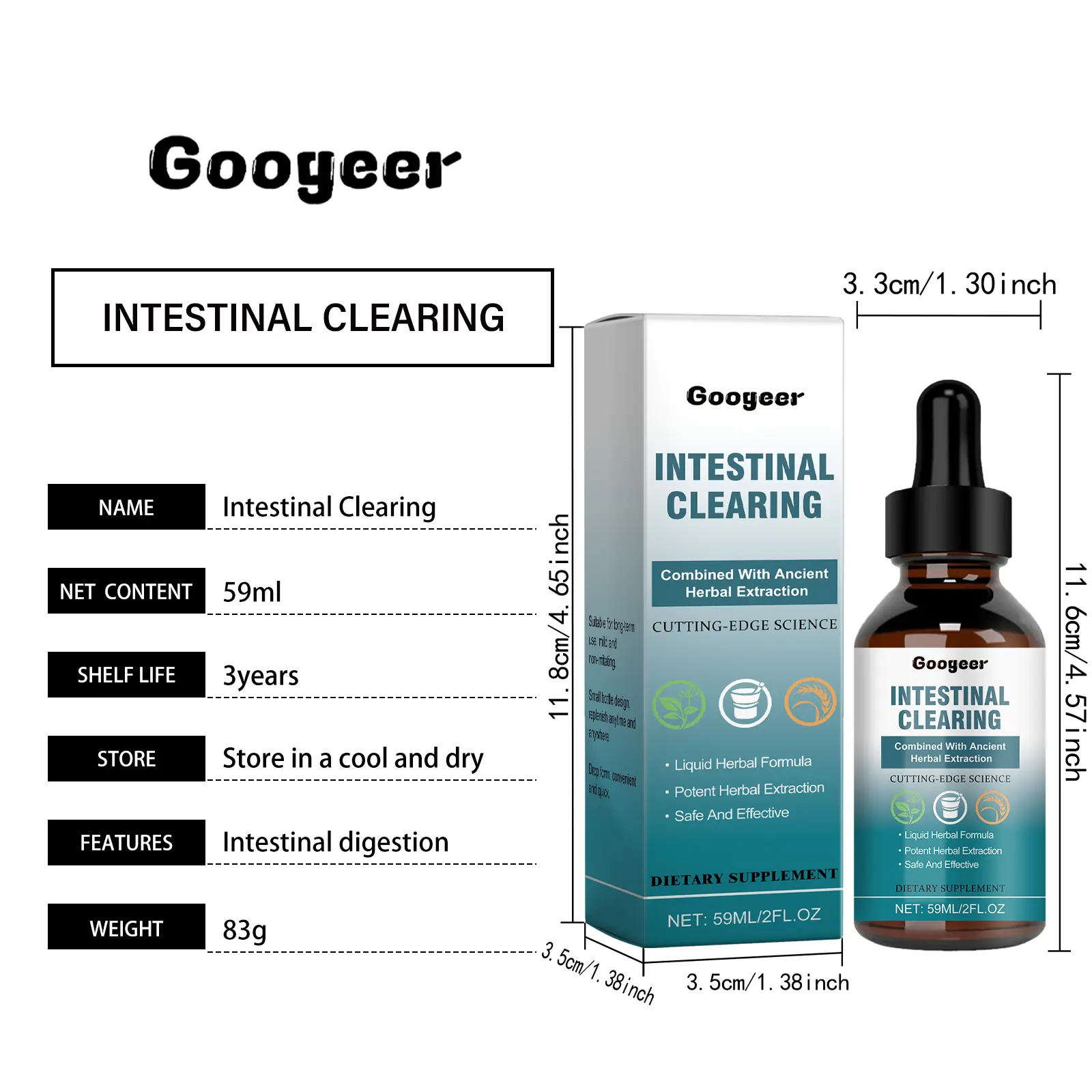 Gastrointestinal Digestive Supplement Drops for Digestive Support - Googeer 7 googeer gastrointestinal digestive supplement drops GOB07 A059 59 BU1 3399