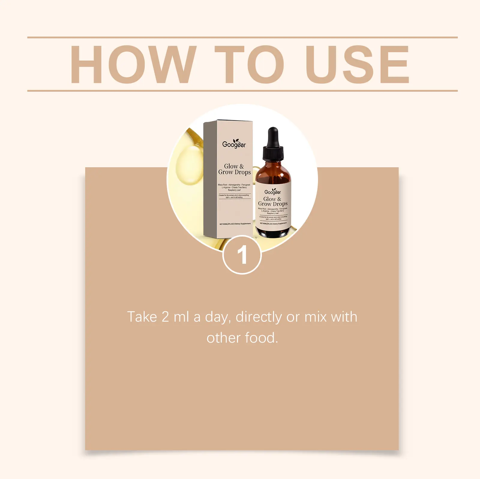 Glow Grow Drops Body Treatment Supplement with Vitamin C & D3 10 googeer glow grow drops body GO I02 0250 01 5670