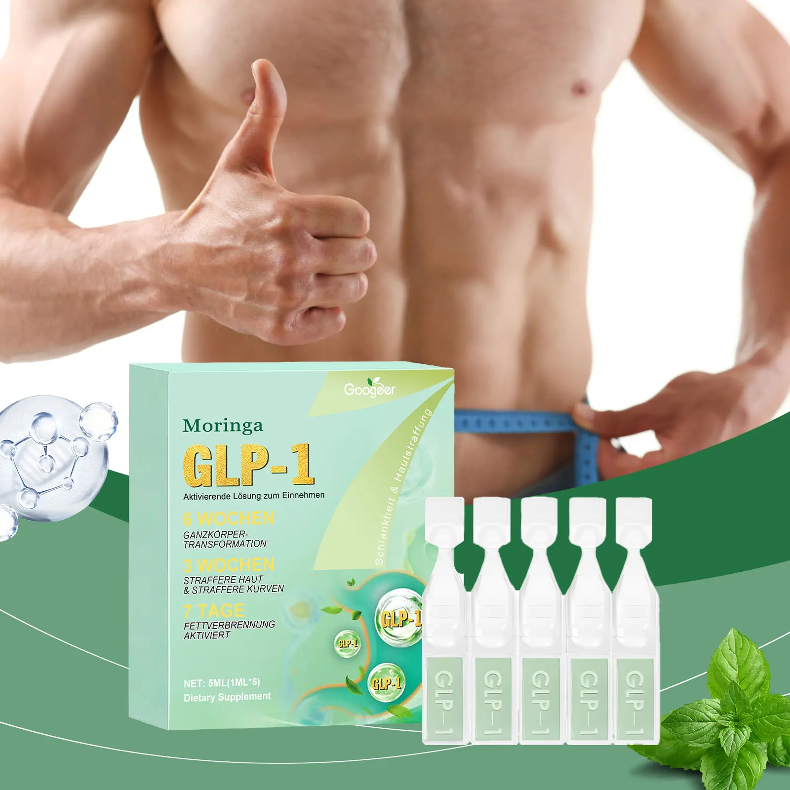 Weight Management Drops with Green Tea, Moringa & Turmeric 8 googeer glp1 slimming aid drops GO I02 0251 01 5698