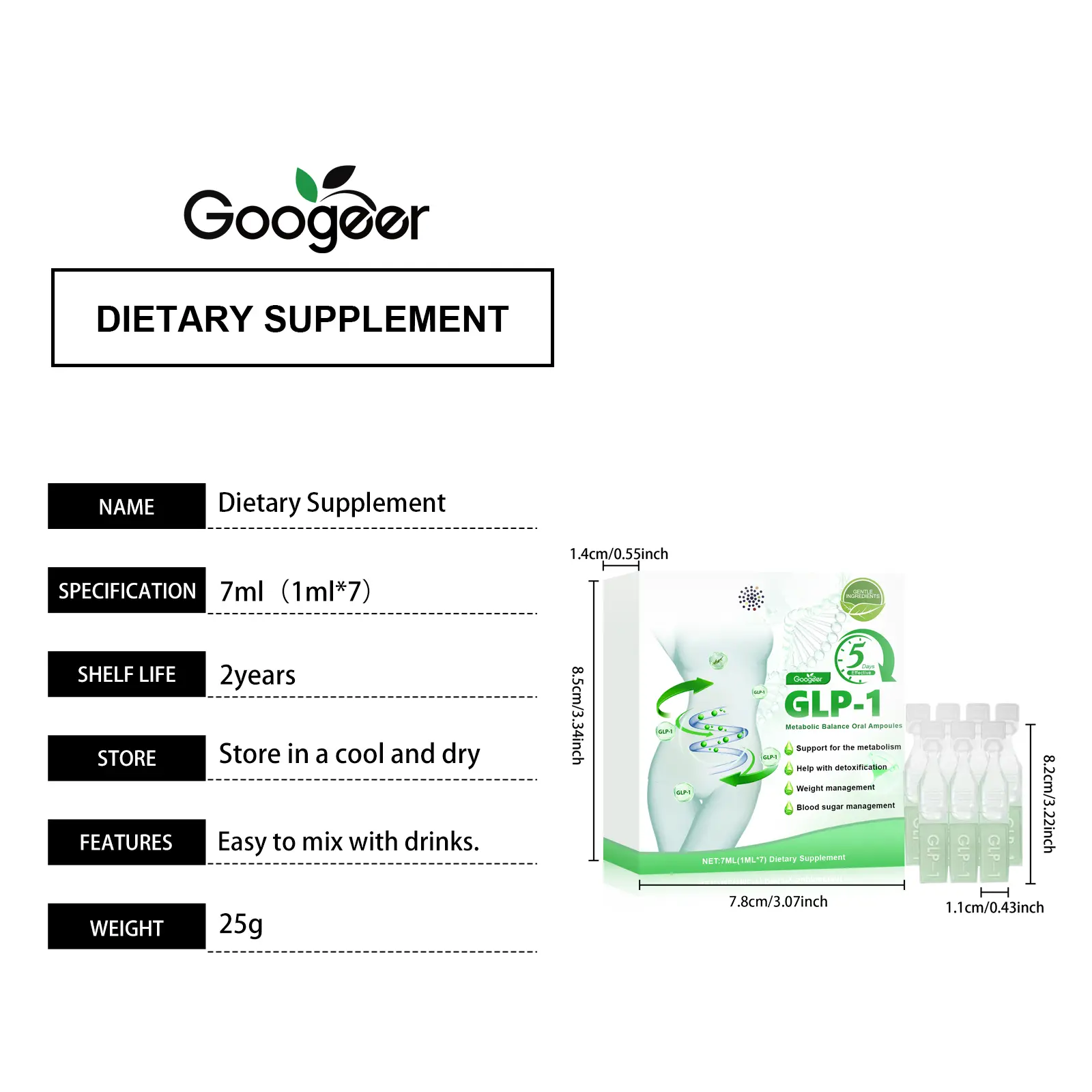 GLP-1 Metabolism Support Drops - Natural Body Cleansing Formula 7 googeer glp1 slimming drops GO I02 0243 01 5611
