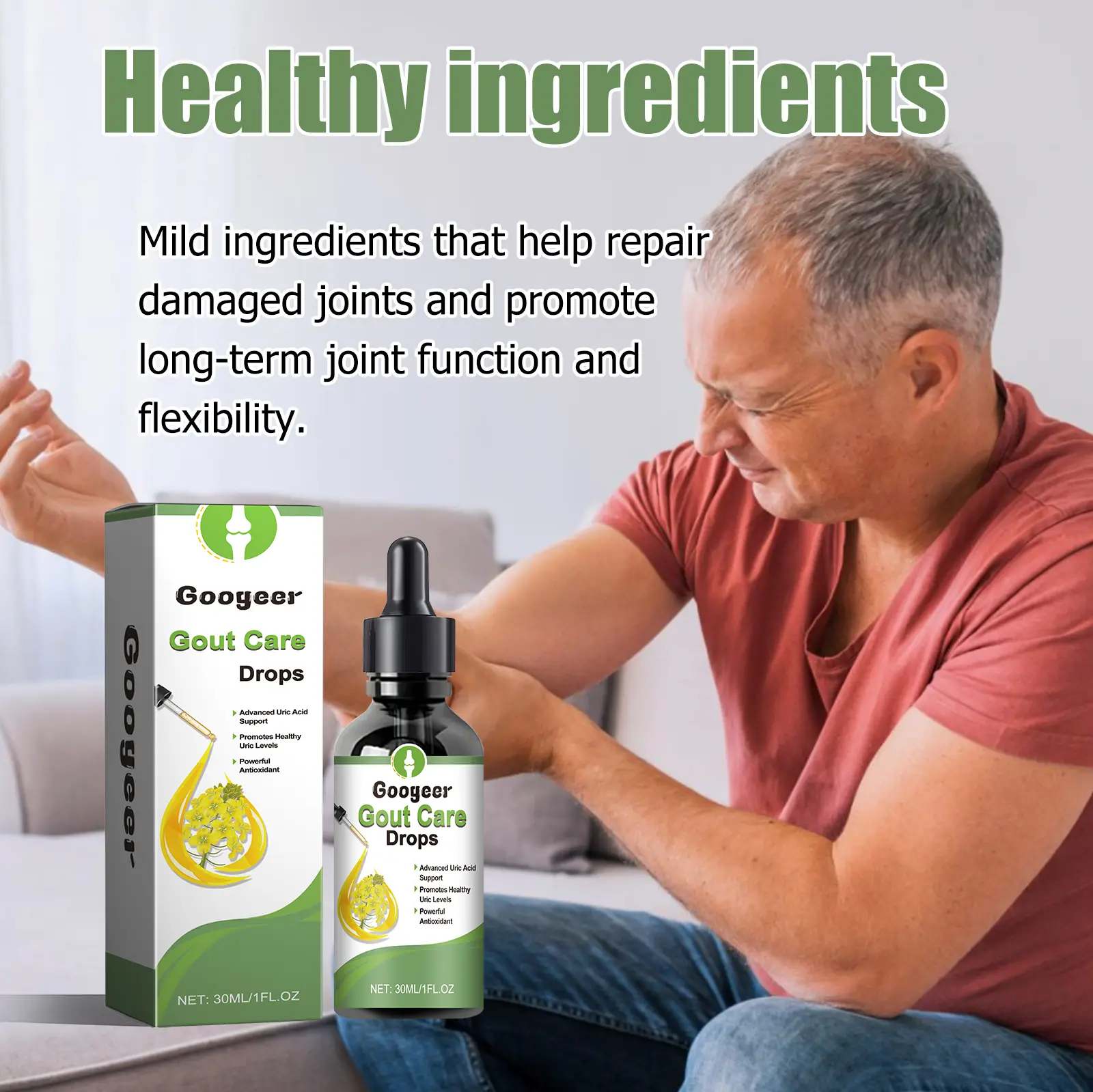 Gout Care Drops for Joint Support & Flexibility - Googeer 11 googeer gout care drops joint pain GOI02 A023 30 GN1 1003