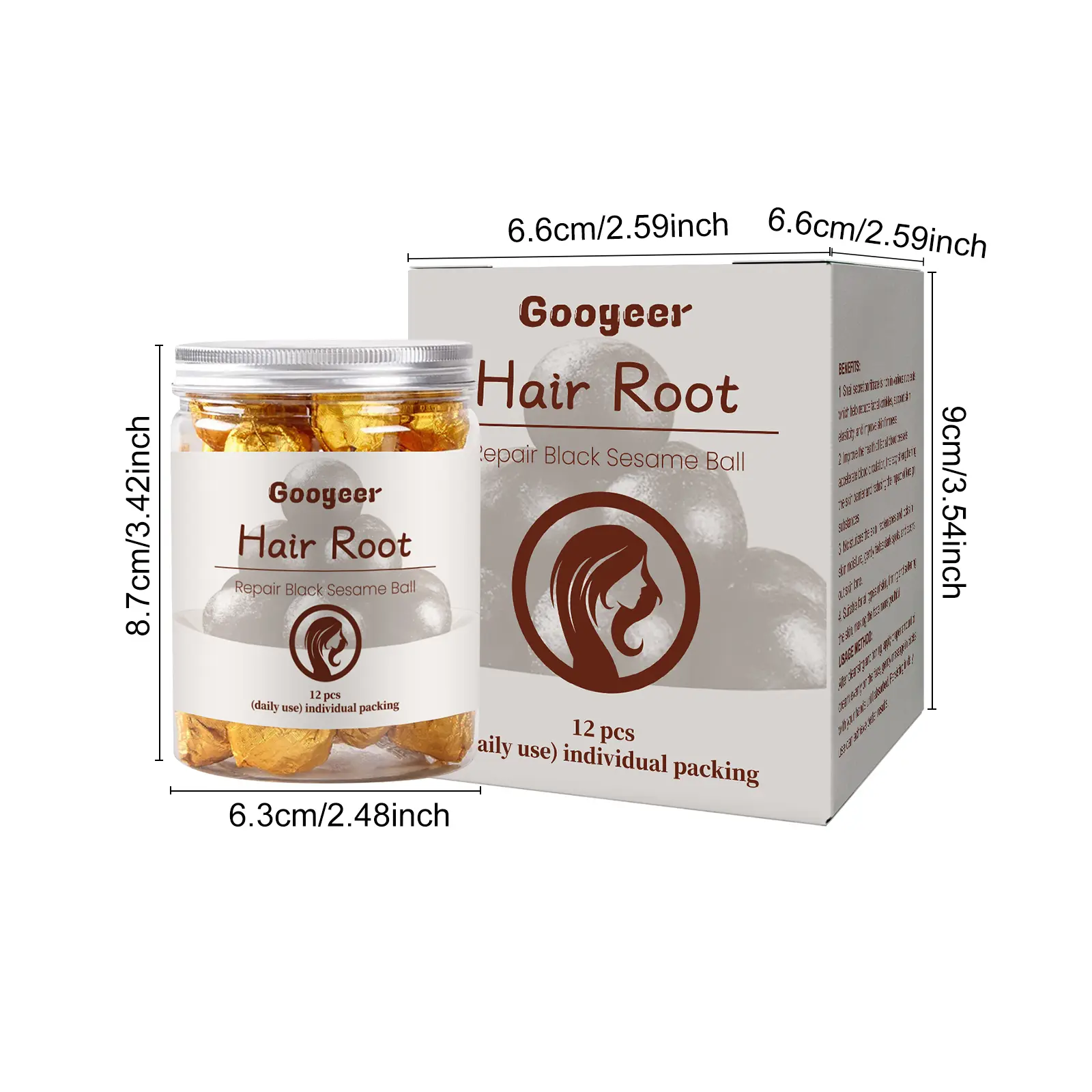 Hair Follicle Care Black Sesame Balls - Nutrient-Rich Formula 7 googeer hair follicle black sesame ball GOH02 A018 12 WH1 4047