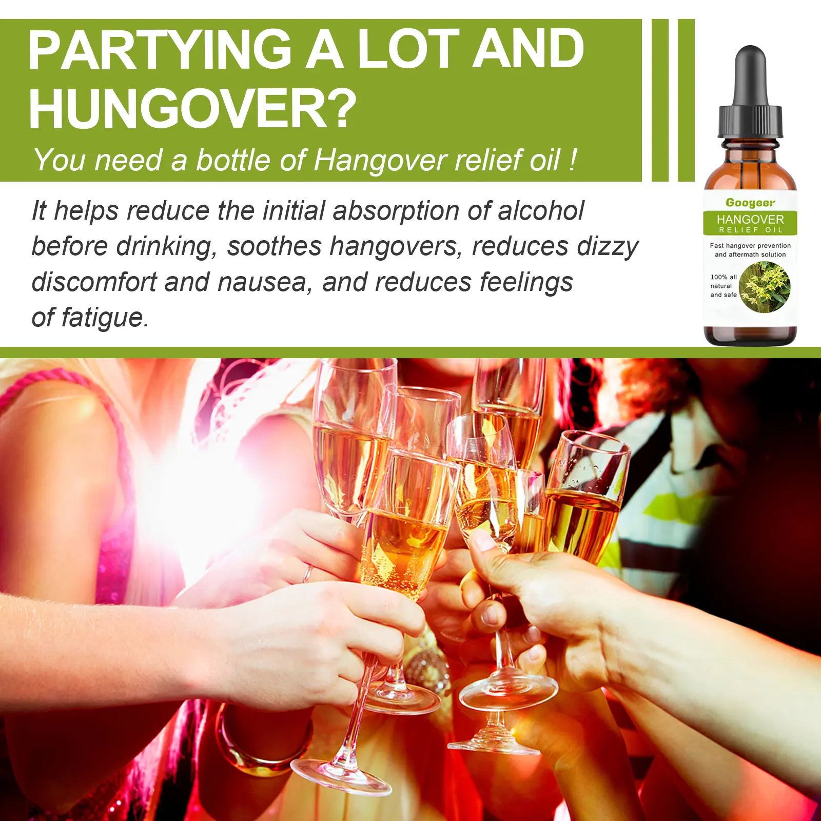 Hangover Relief Oil for Nausea, Fatigue & Dizziness 11 googeer hangover relief oil GOH02 A014 30 GN1 4395
