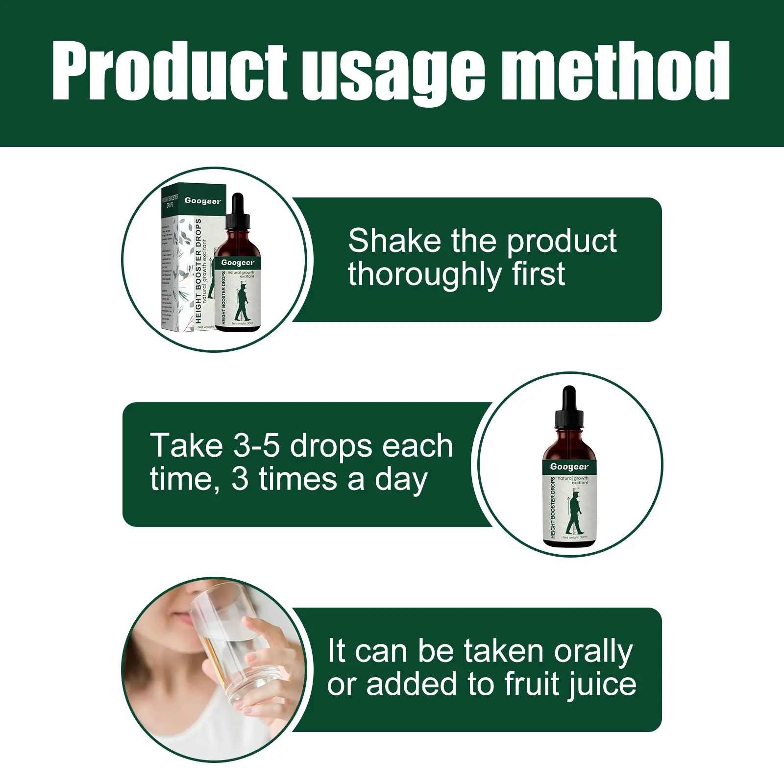 Bone Health Support Drops with Vitamin D3 and Collagen 11 googeer height boost essence oral GOH02 A008 30 GN1 3921