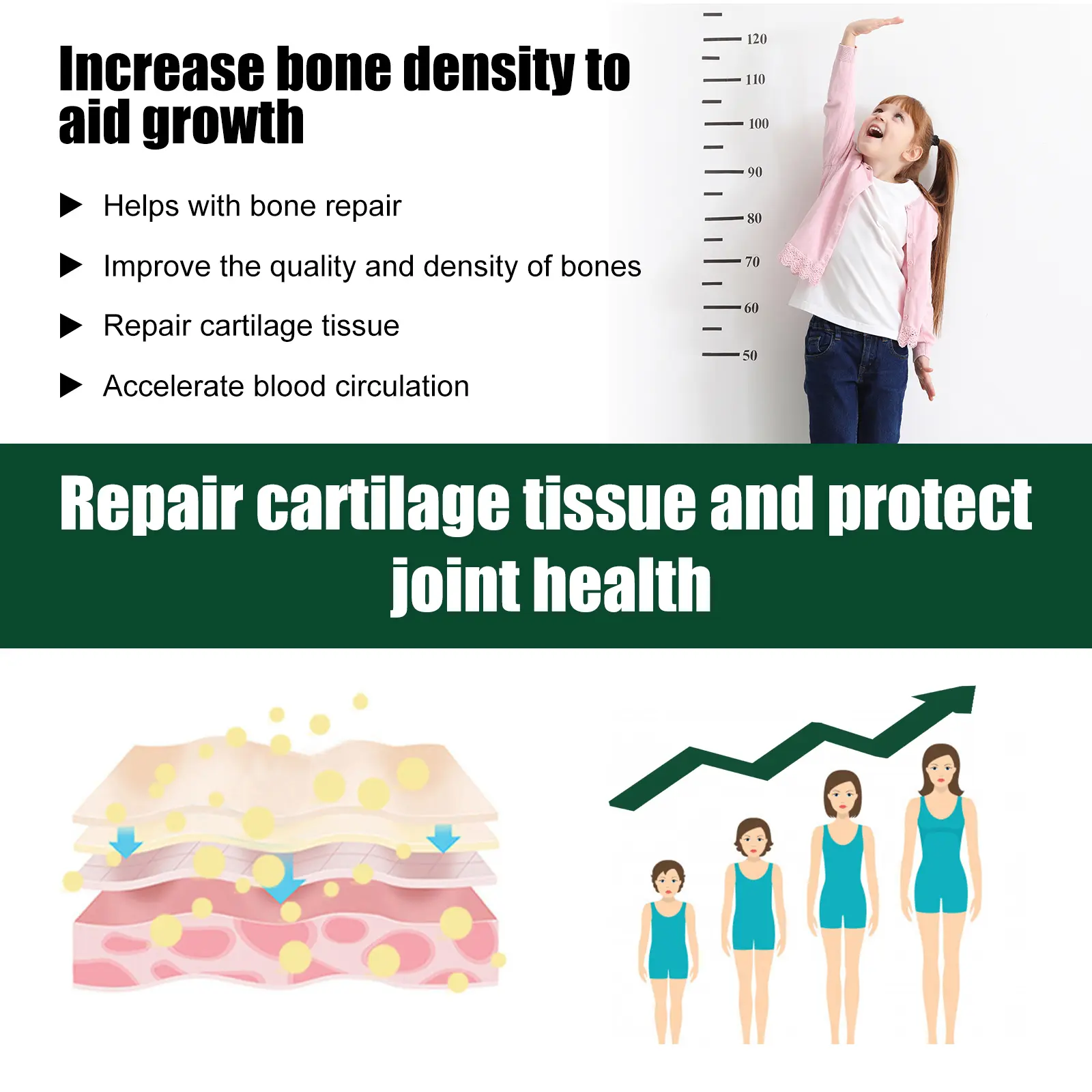 Bone Health Support Drops with Vitamin D3 and Collagen 12 googeer height boost essence oral GOH02 A008 30 GN1 3922