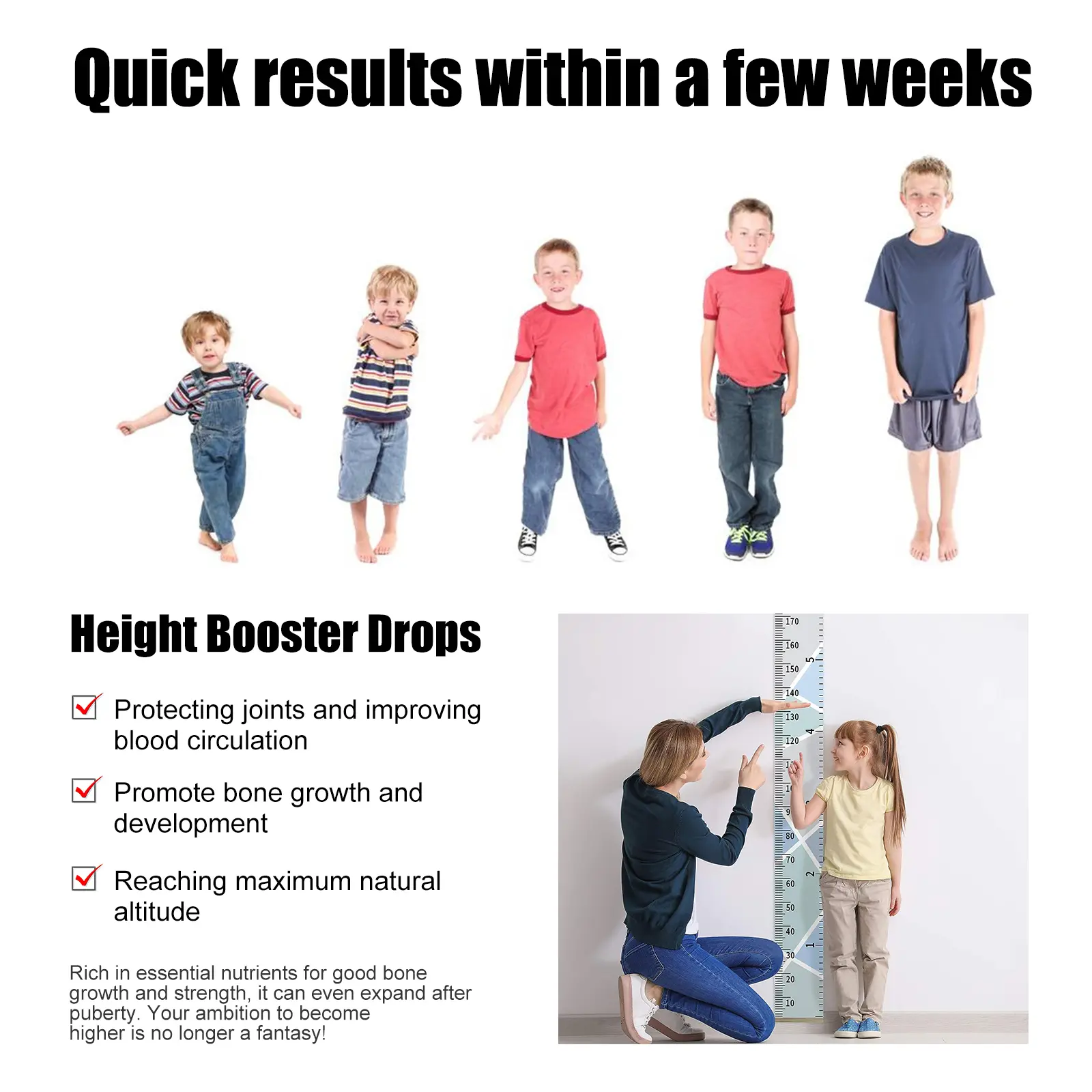 Bone Health Support Drops with Vitamin D3 and Collagen 15 googeer height boost essence oral GOH02 A008 30 GN1 3925