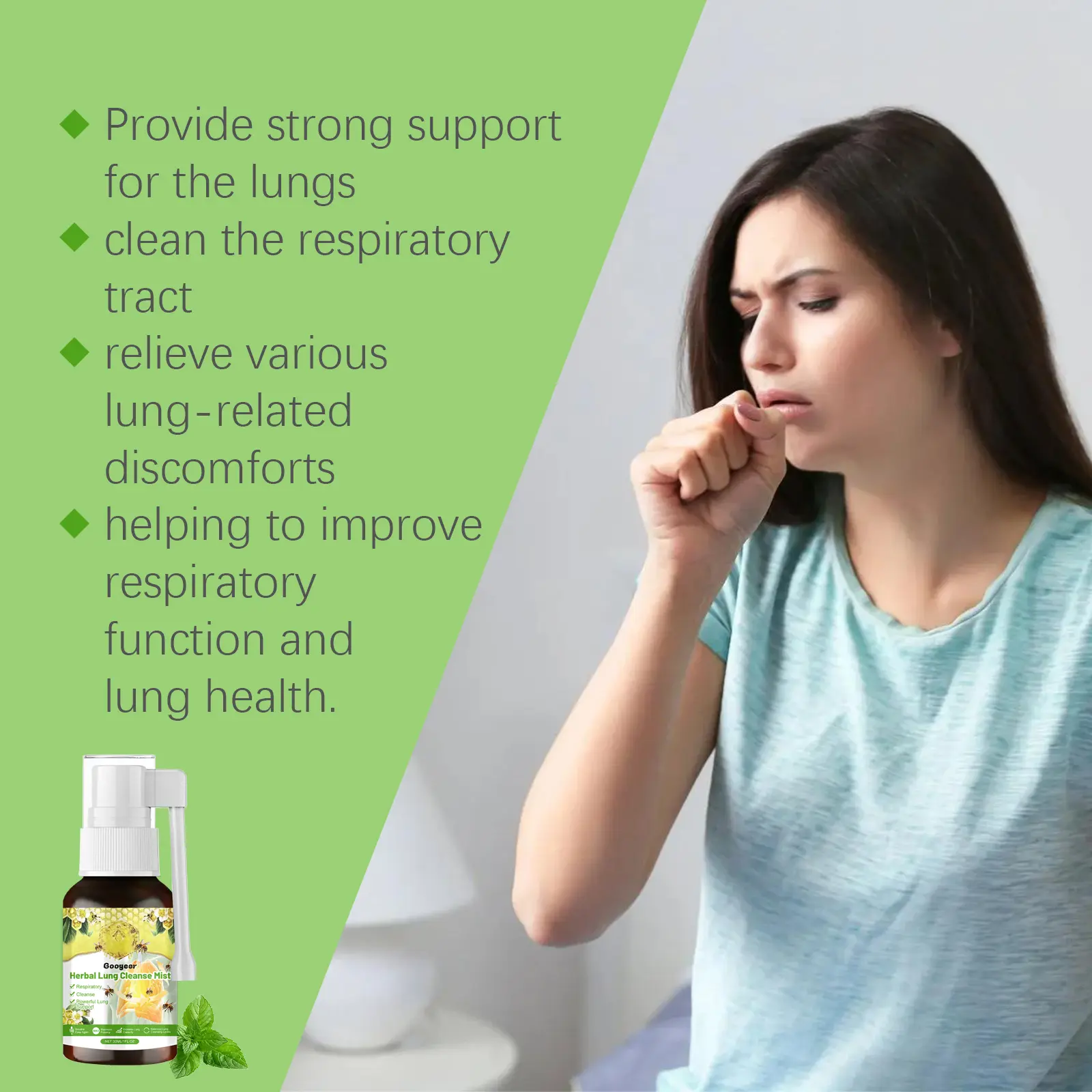 Herbal Lung Cleanse Mist & Throat Refreshing Spray - Googeer 13 googeer herbal lung cleanse mist GOB07 A018 30 GN1 2142