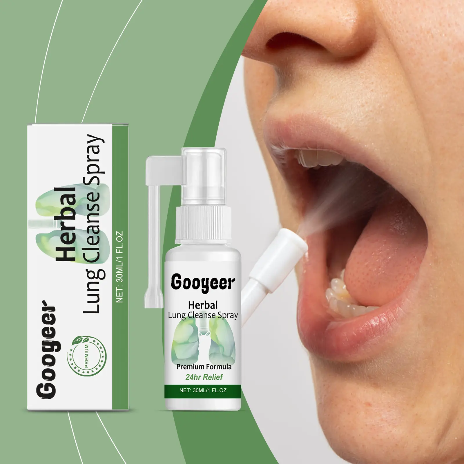 Herbal Lung Cleanse Spray for Respiratory Support - Herbal 8 googeer herbal lung cleanse spray GO B07 0083 01 407