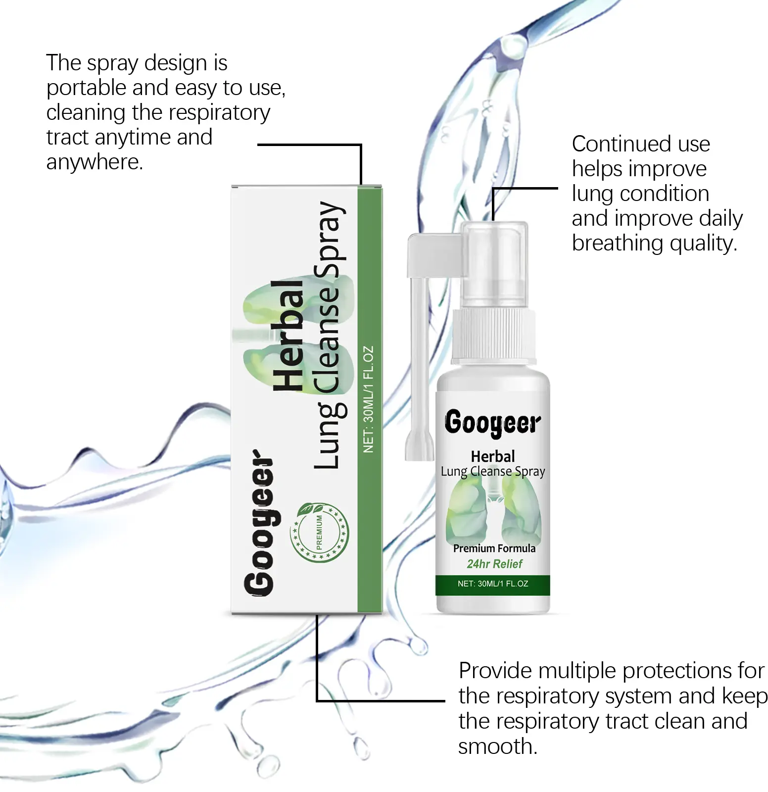 Herbal Lung Cleanse Spray for Respiratory Support - Herbal 12 googeer herbal lung cleanse spray GO B07 0083 01 414