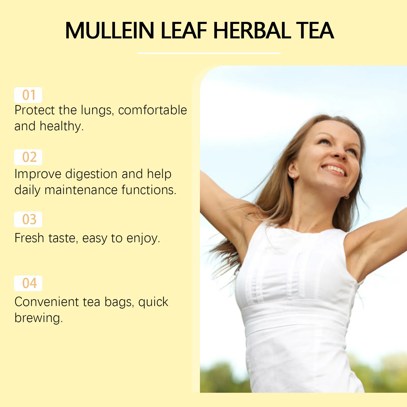 Herbal Lung Tea with Mullein Leaves - Soothing & Refreshing Formula 11 googeer herbal lung tea bag GO I01 0026 01 5138