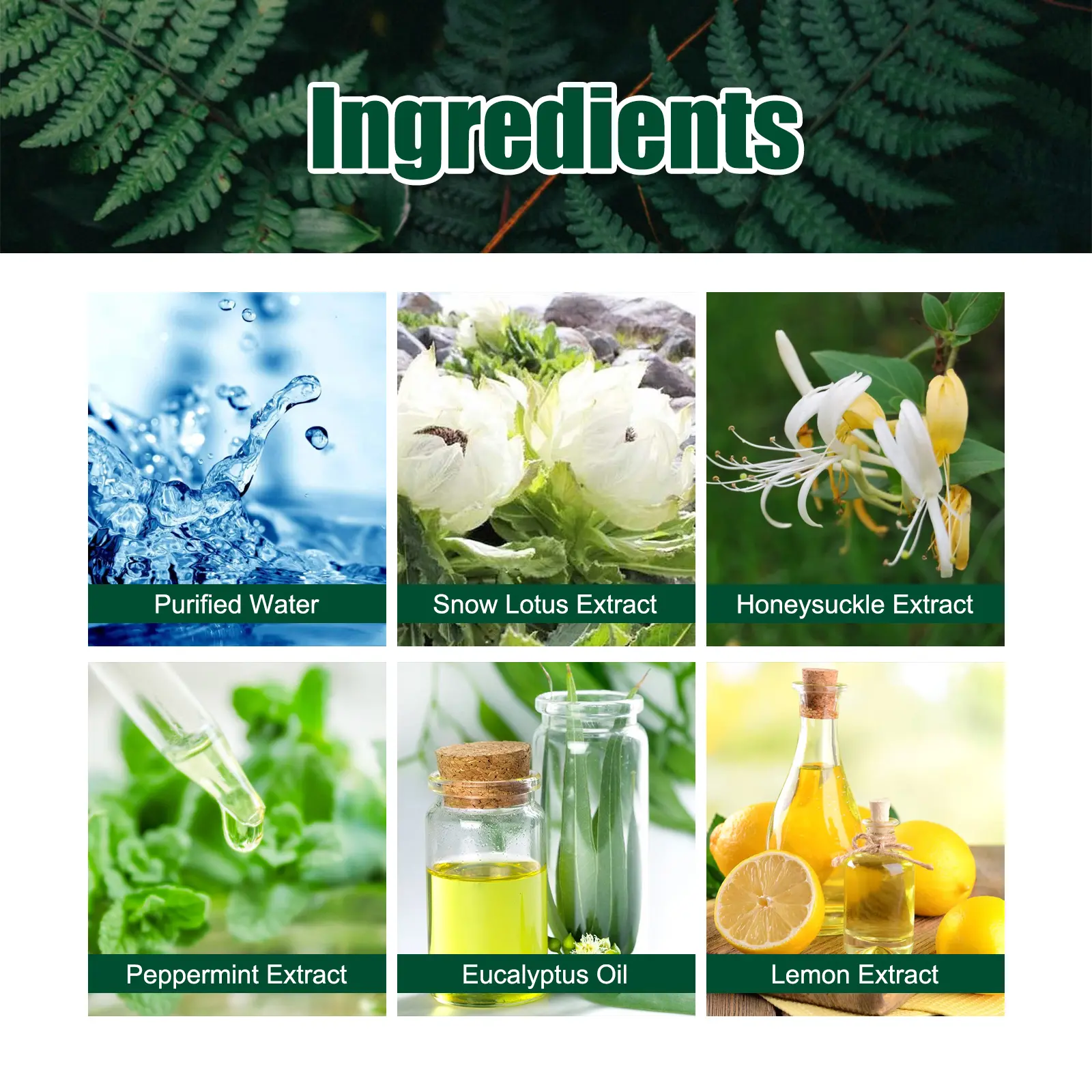 Herbal Spray with Snow Lily and Honeysuckle Extract 10 googeer herbal repair spray fatigue GOH02 A004 30 GN1 3936