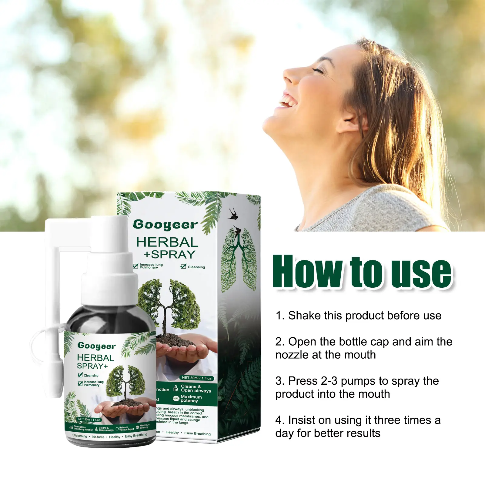 Herbal Spray with Snow Lily and Honeysuckle Extract 11 googeer herbal repair spray fatigue GOH02 A004 30 GN1 3937