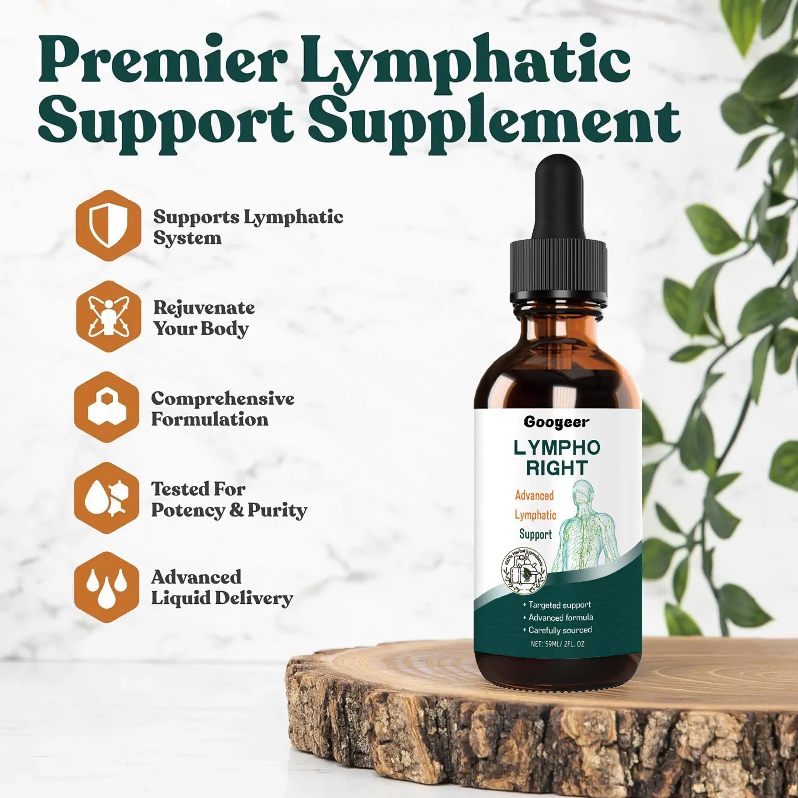 Herbal Supplement Drops for Lymphatic Support and Wellness 13 googeer herbal supplements lymphatic swelling GOH02 A040 59 GN1 4296