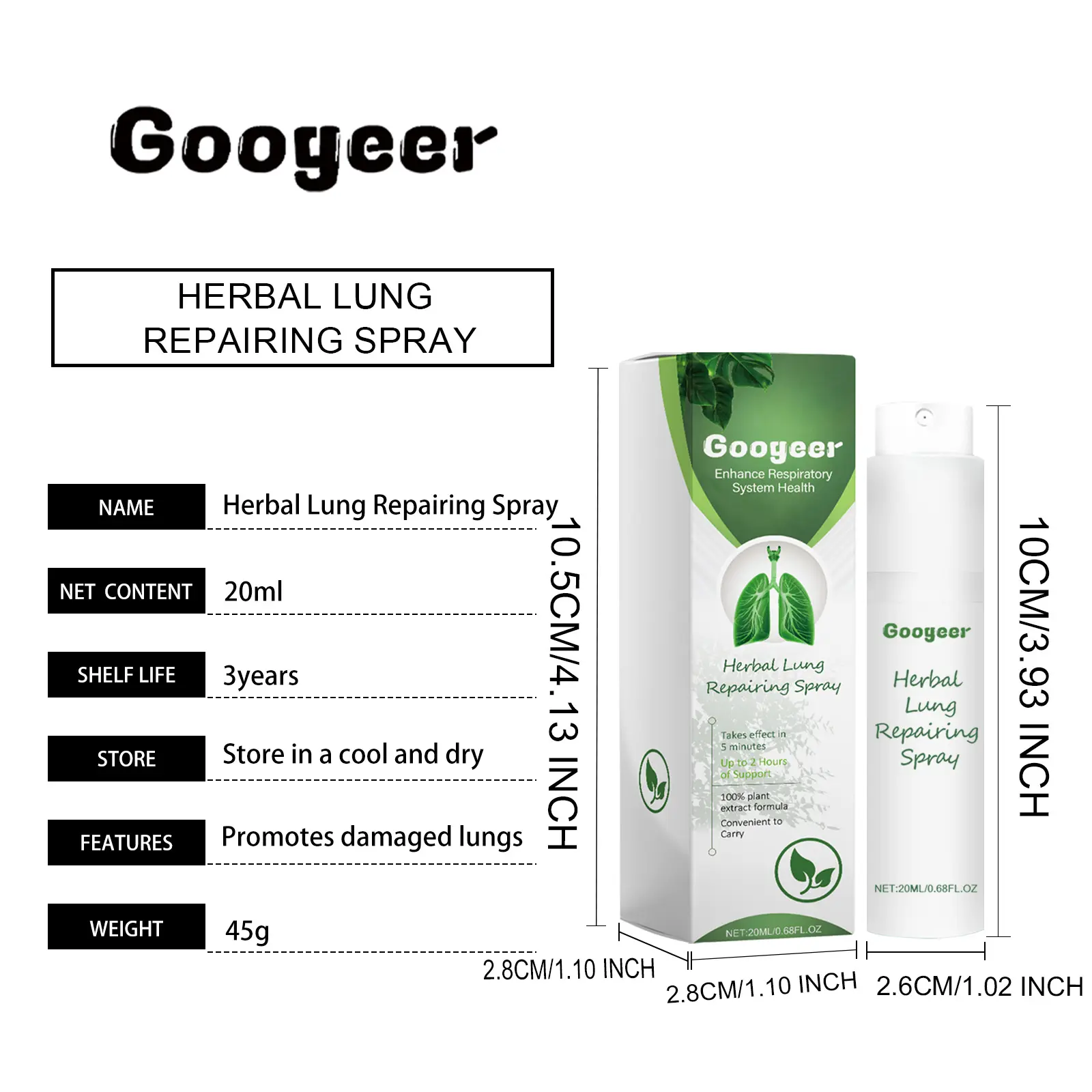 Herbal Soothing Spray for Throat & Respiratory Comfort - Googeer 7 googeer herbal treatment spray cough GOB03 A001 20 WH1 1248