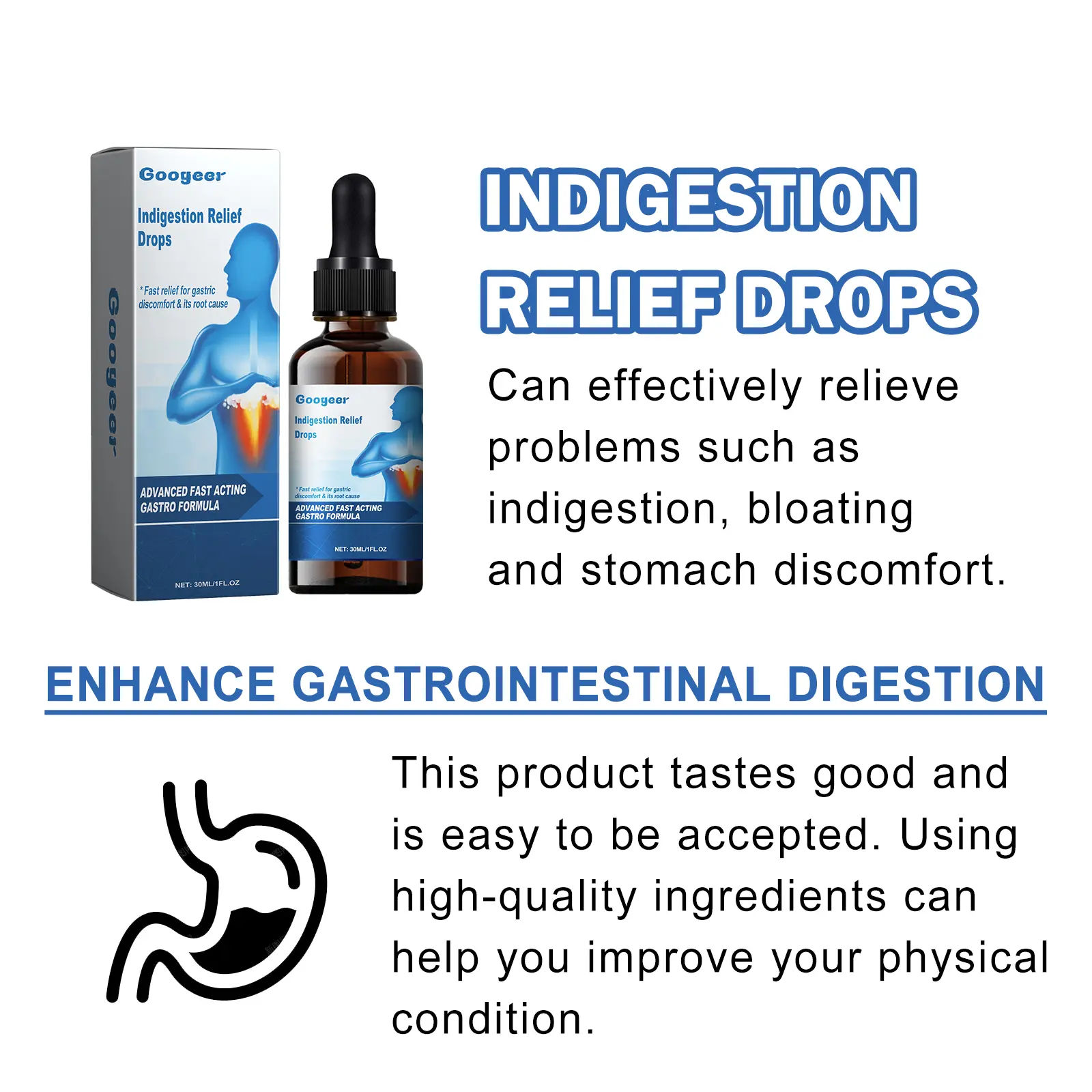 Indigestion Relief Drops for Bloating & Stomach Upset - Googeer 11 googeer indigestion relief drops stomach GOI02 A015 30 BU1 1832