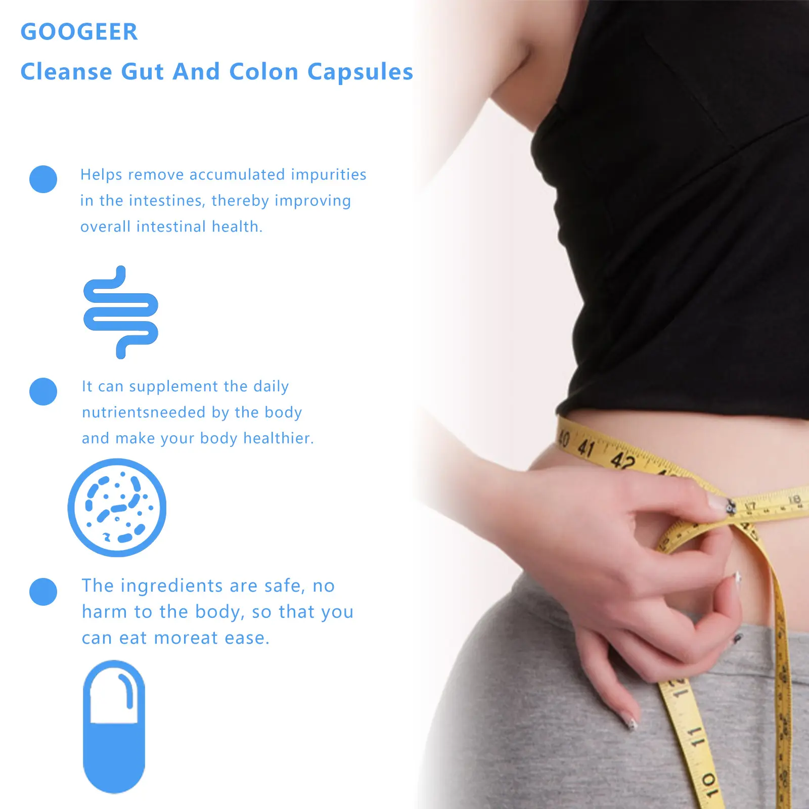 Intestinal and Colon Cleansing Capsules for Gut Health by Googeer 13 googeer intestinal cleansing capsule GOB07 A011 120 WH1 401