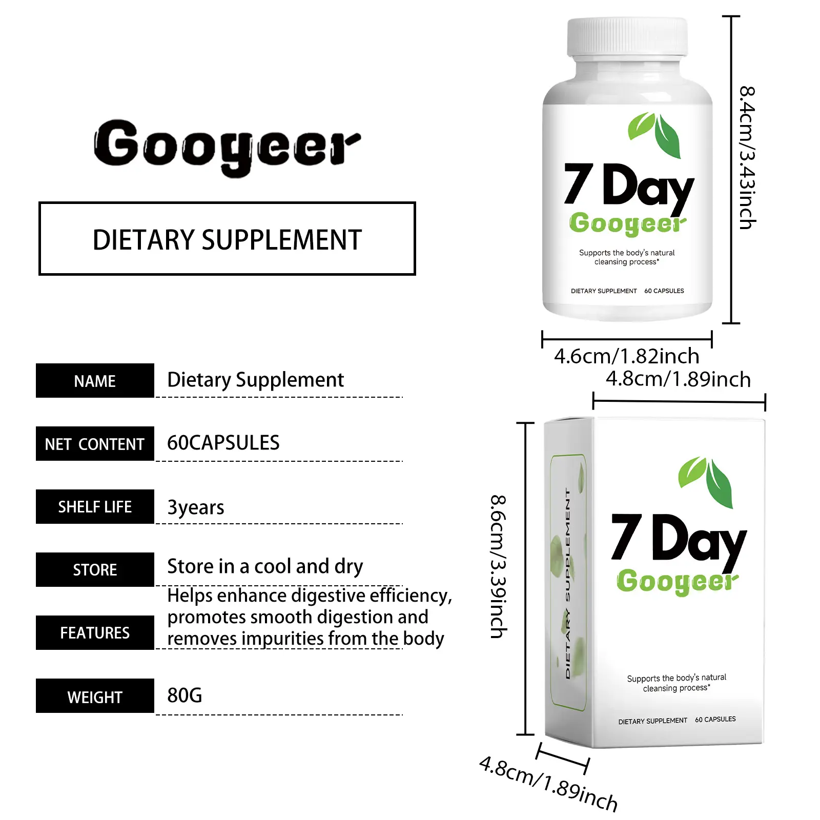 Digestive Enzyme Capsules for Gut Health and Nutrient Absorption 7 googeer intestinal digestion capsules GO B04 0005 01 3959