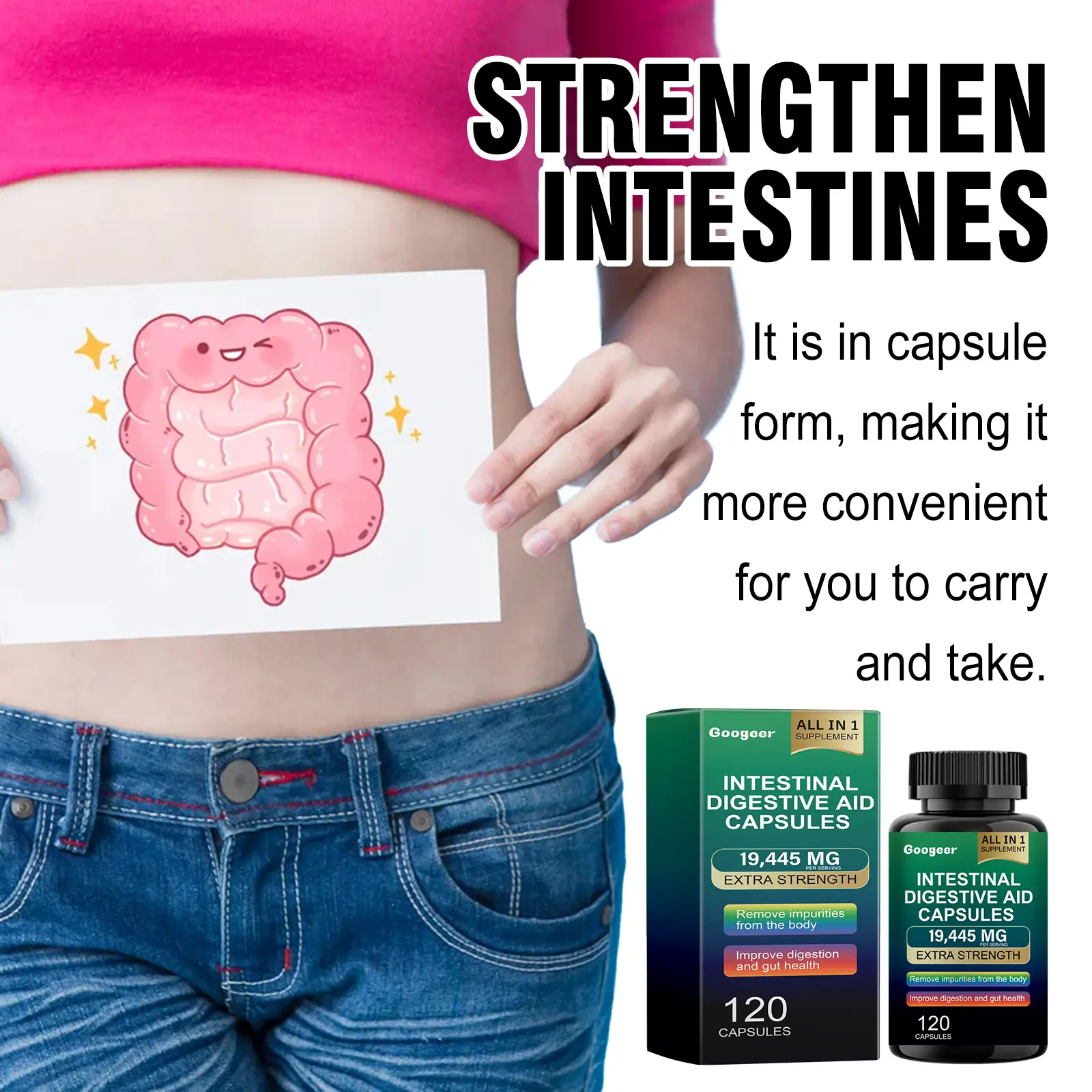 Intestinal Digestive Aid Capsules - Digestive Support 12 googeer intestinal digestive aid capsules GOB07 A014 120 GN1 4412