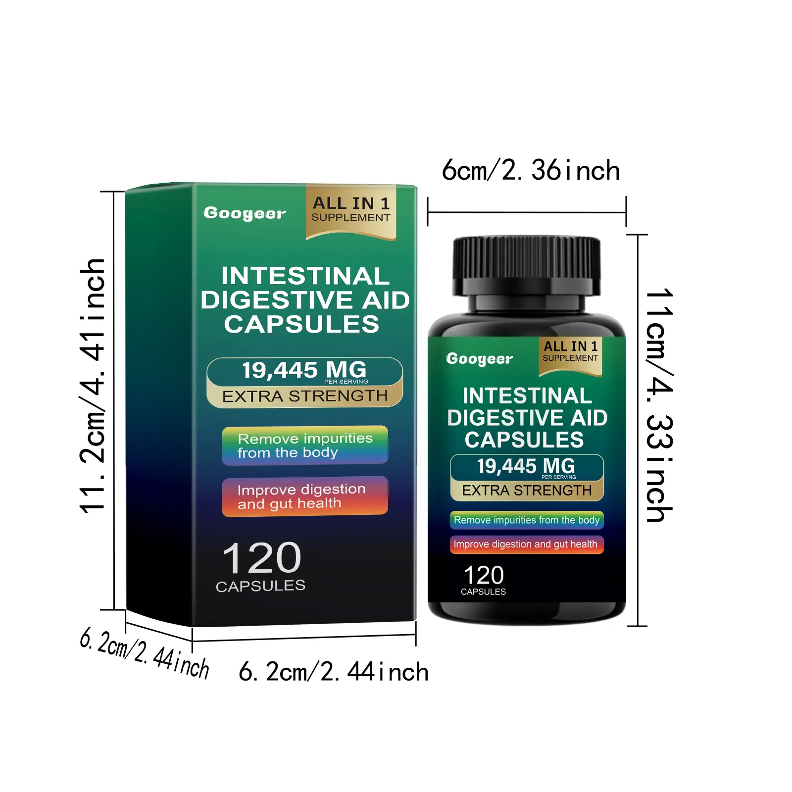 Intestinal Digestive Aid Capsules - Digestive Support 7 googeer intestinal digestive aid capsules GOB07 A014 120 GN1 4415