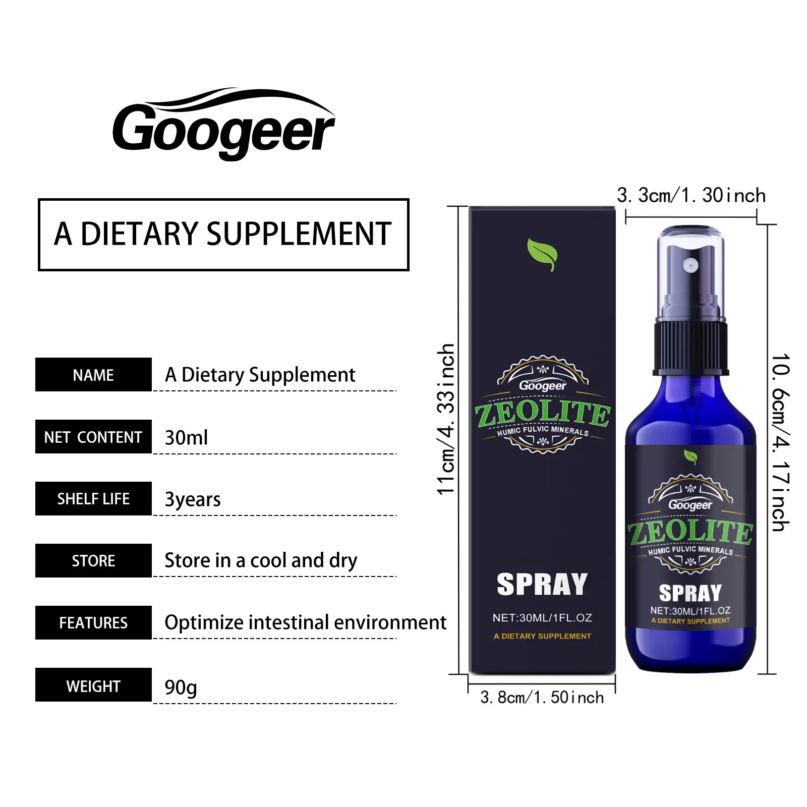 Gut Health Supplement Spray - Daily Digestive & Vitality Support 7 googeer intestinal health supplement sprays GO I03 0021 01 4756