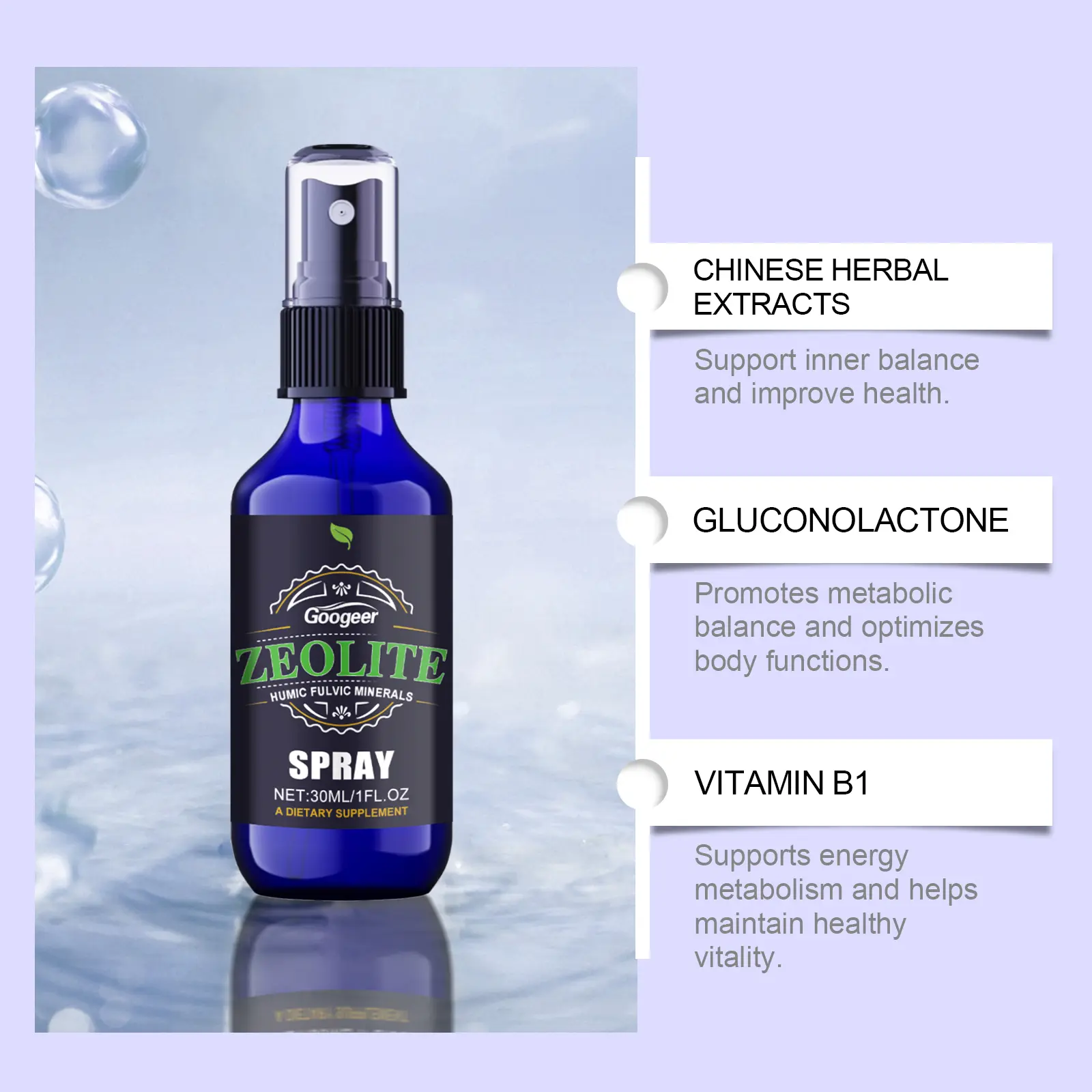 Gut Health Supplement Spray - Daily Digestive & Vitality Support 12 googeer intestinal health supplement sprays GO I03 0021 01 4759