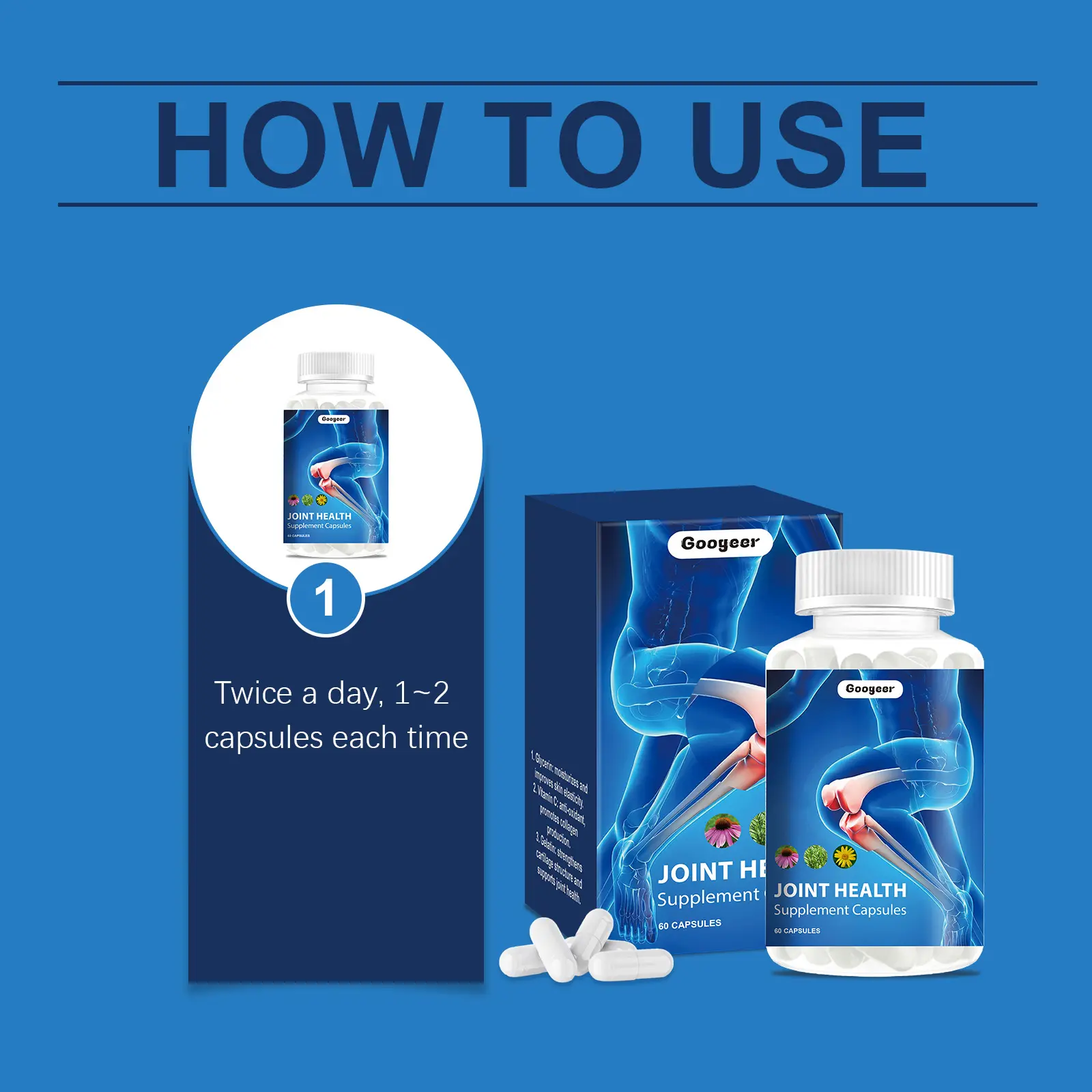 Joint Health Supplement Capsules for Flexibility & Support - Googeer 10 googeer joint health supplement capsules GO I02 0170 01 545