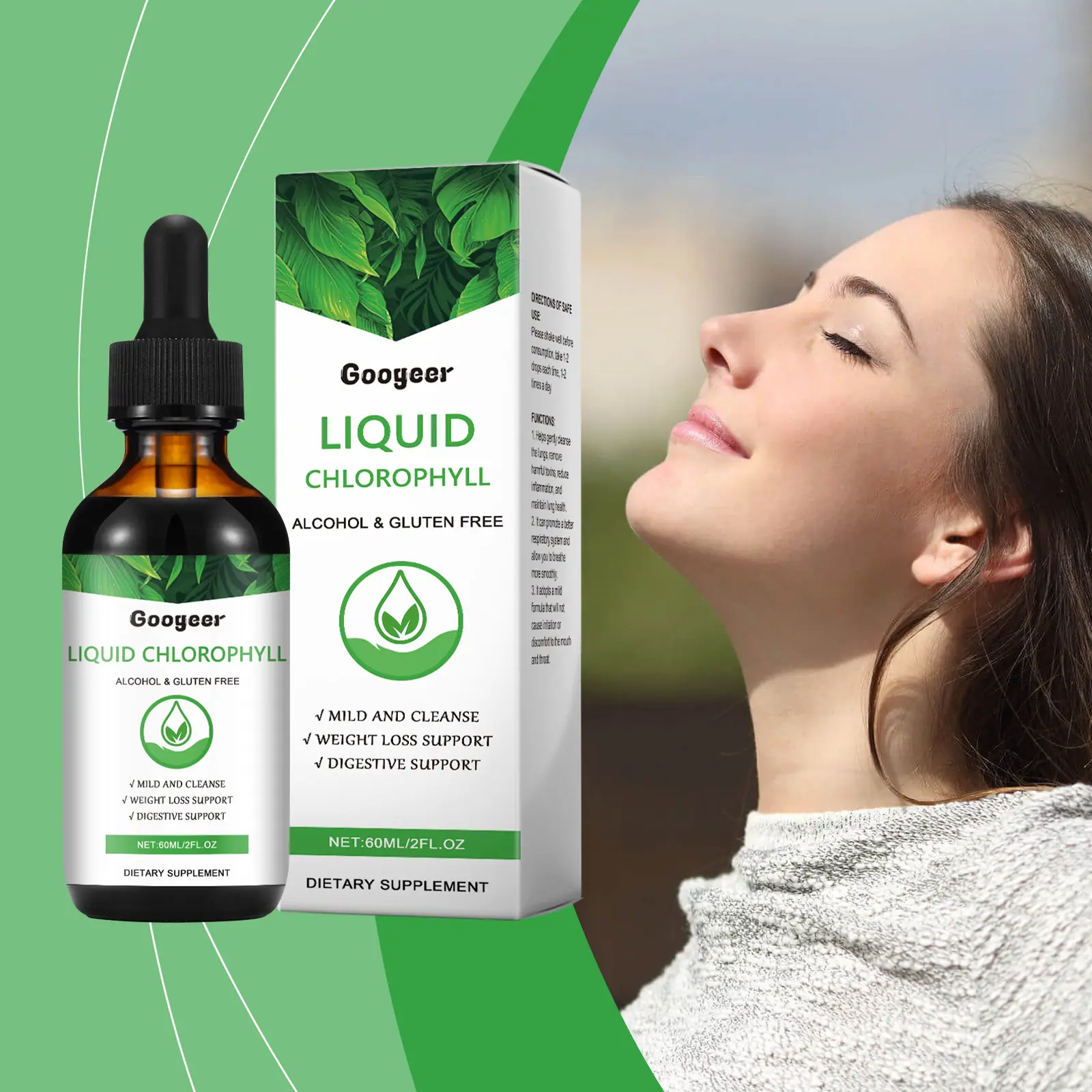 Liquid Chlorophyll Dietary Supplement for Vitality and Immunity - Googeer 8 googeer liquid chlorophyll body treatment GO I03 0009 01 224
