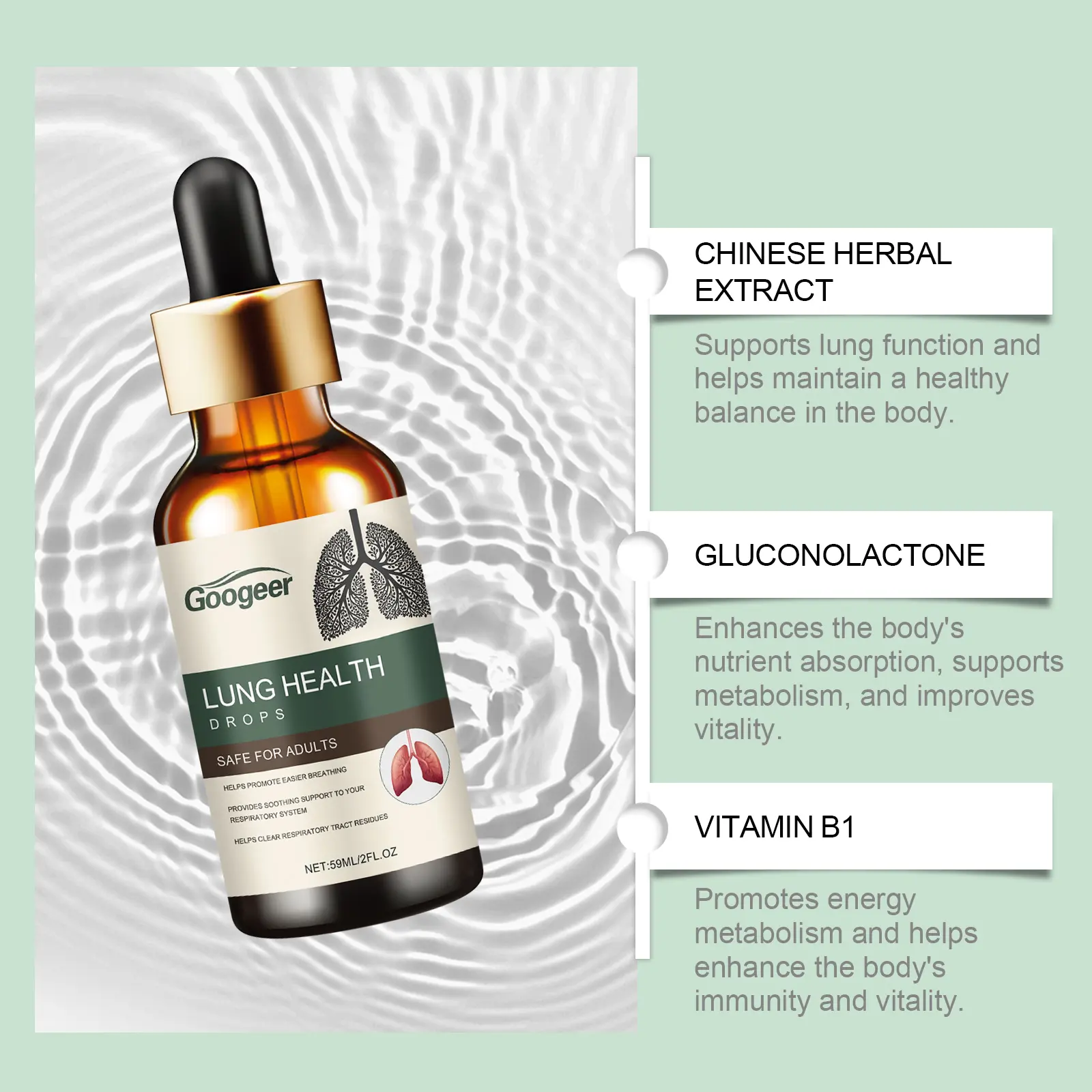 Lung Clearing Dietary Supplement for Wellness Support - Googeer 12 googeer lung clearing dietary supplements GO I02 0199 01 189