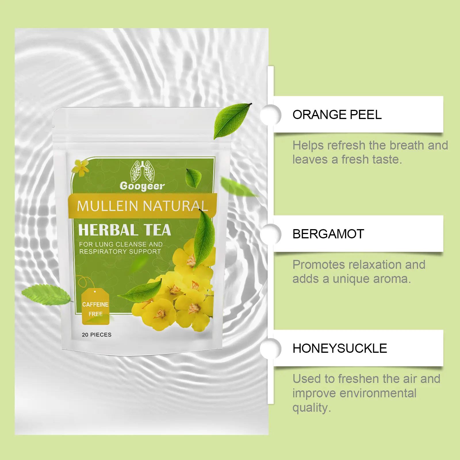 Ginseng Chrysanthemum Herbal Flower Tea for Relaxation - Googeer 14 googeer lung clearing flower tea GOB07 A058 20 GN1 1035