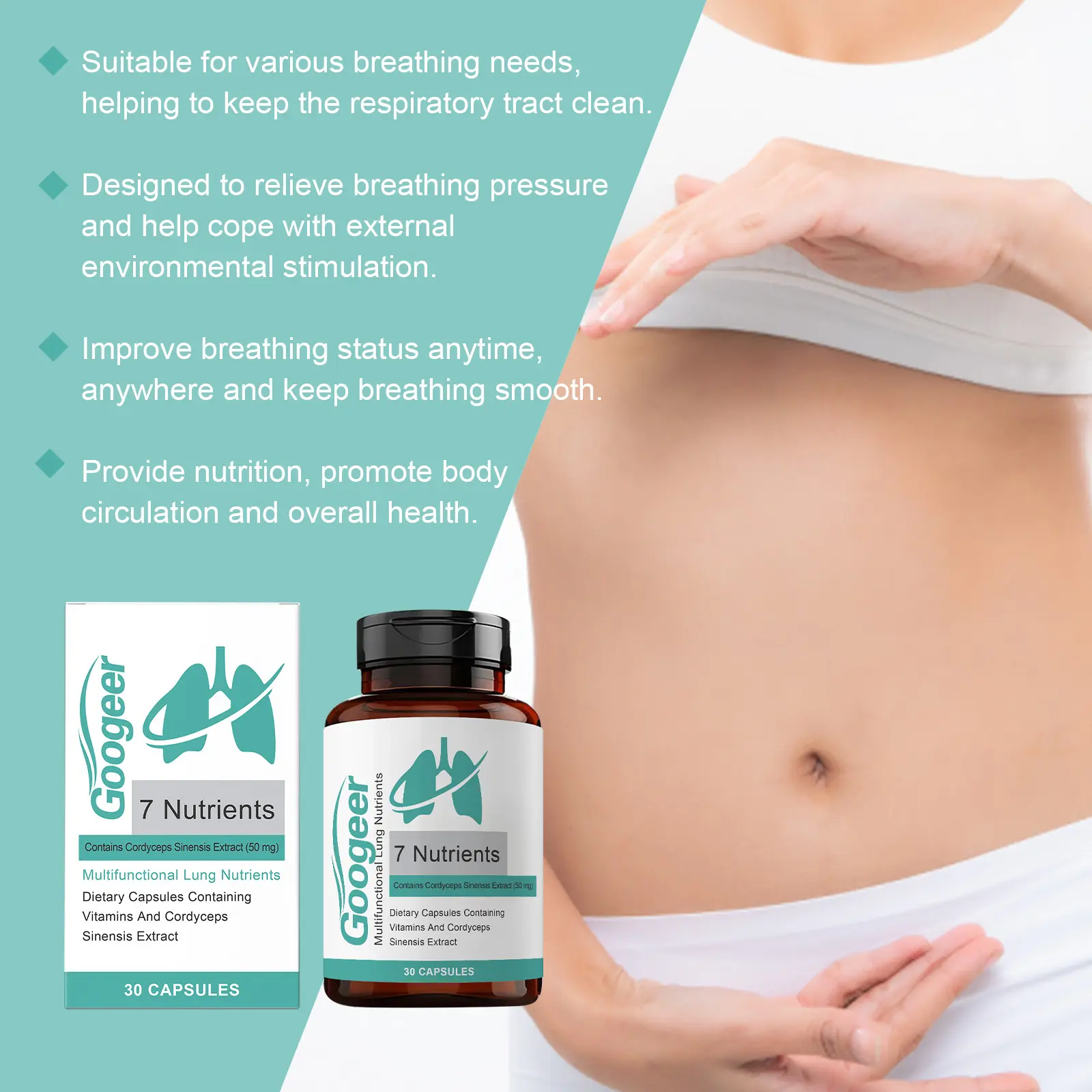 Lung Health Dietary Capsules for Respiratory Support 10 googeer lung health dietary capsules GO I02 0223 01 5116