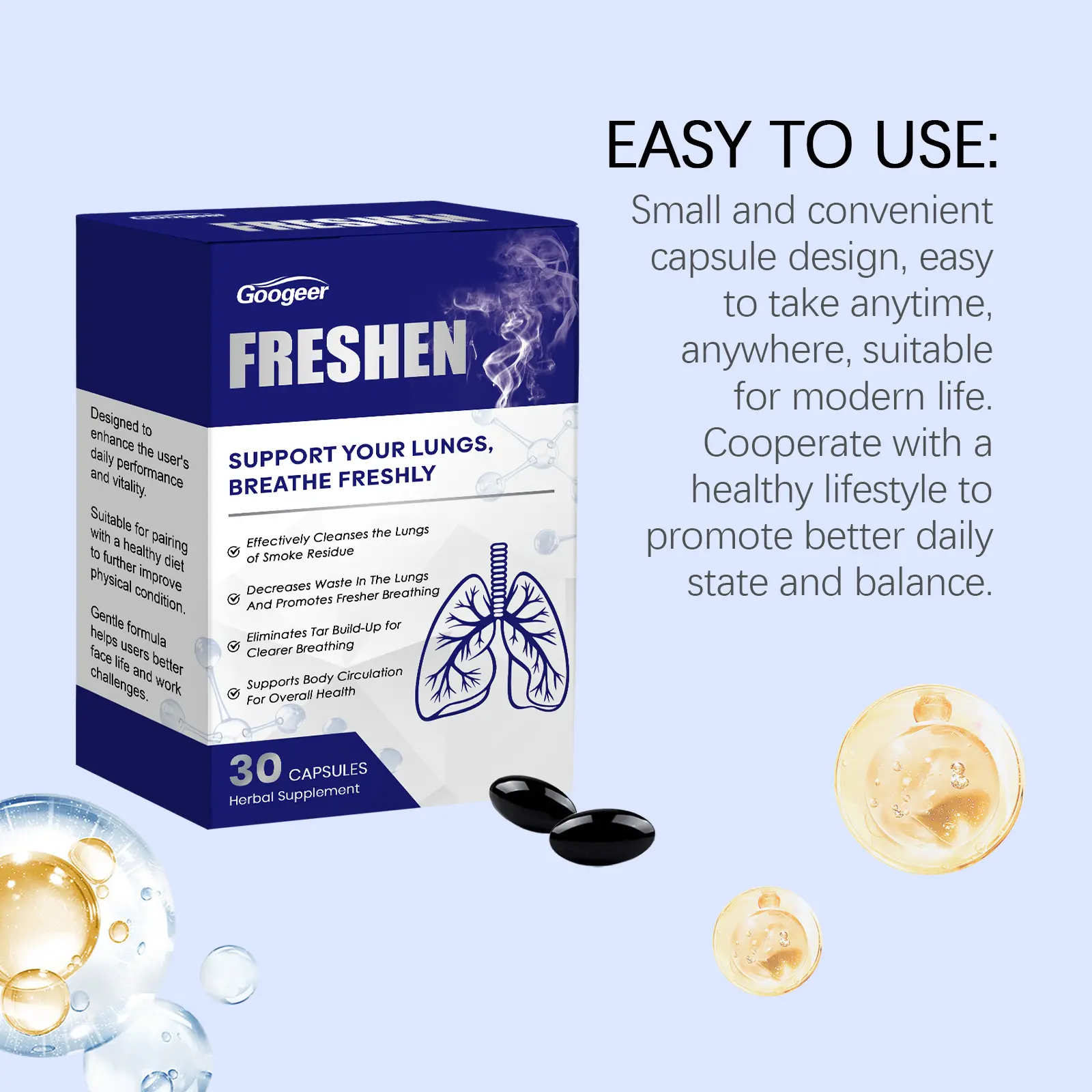 Respiratory Health Supplement Capsules for Daily Lung Function 11 googeer lung health supplement capsules GO I02 0219 01 5054