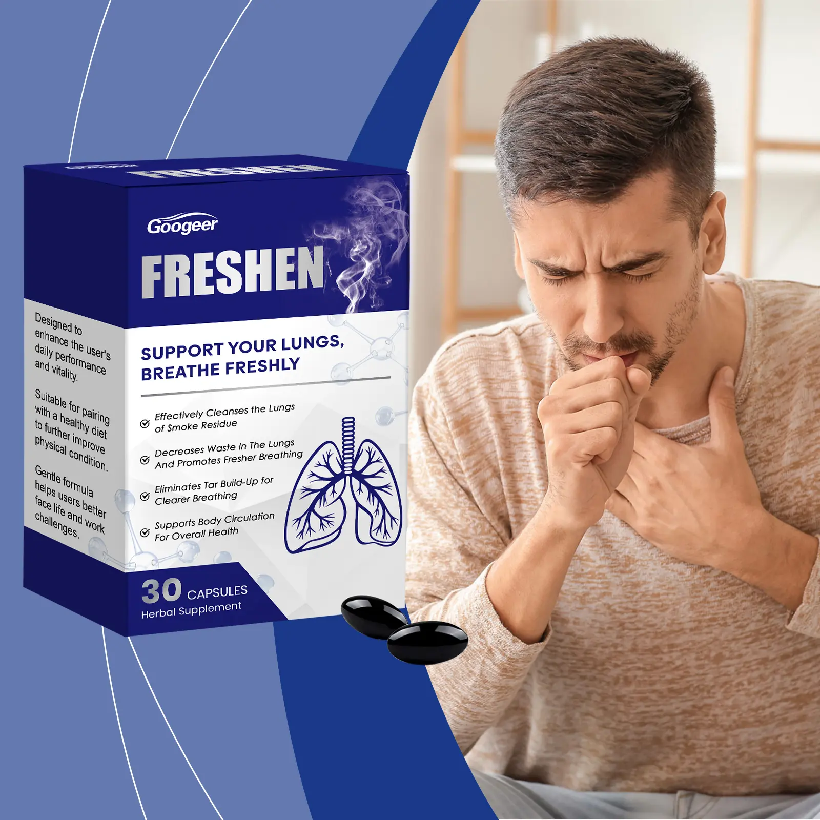 Respiratory Health Supplement Capsules for Daily Lung Function 8 googeer lung health supplement capsules GO I02 0219 01 5056