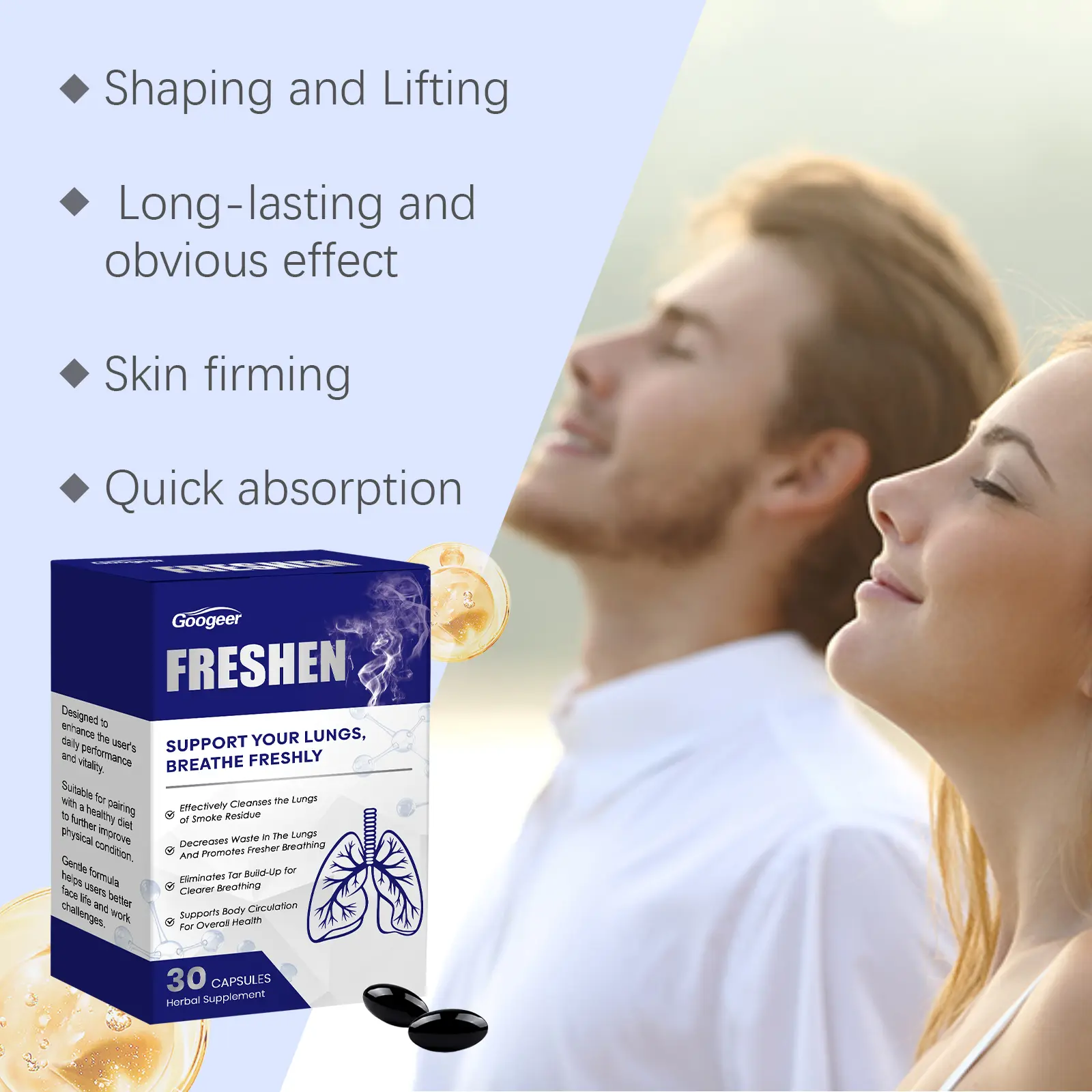 Respiratory Health Supplement Capsules for Daily Lung Function 13 googeer lung health supplement capsules GO I02 0219 01 5058