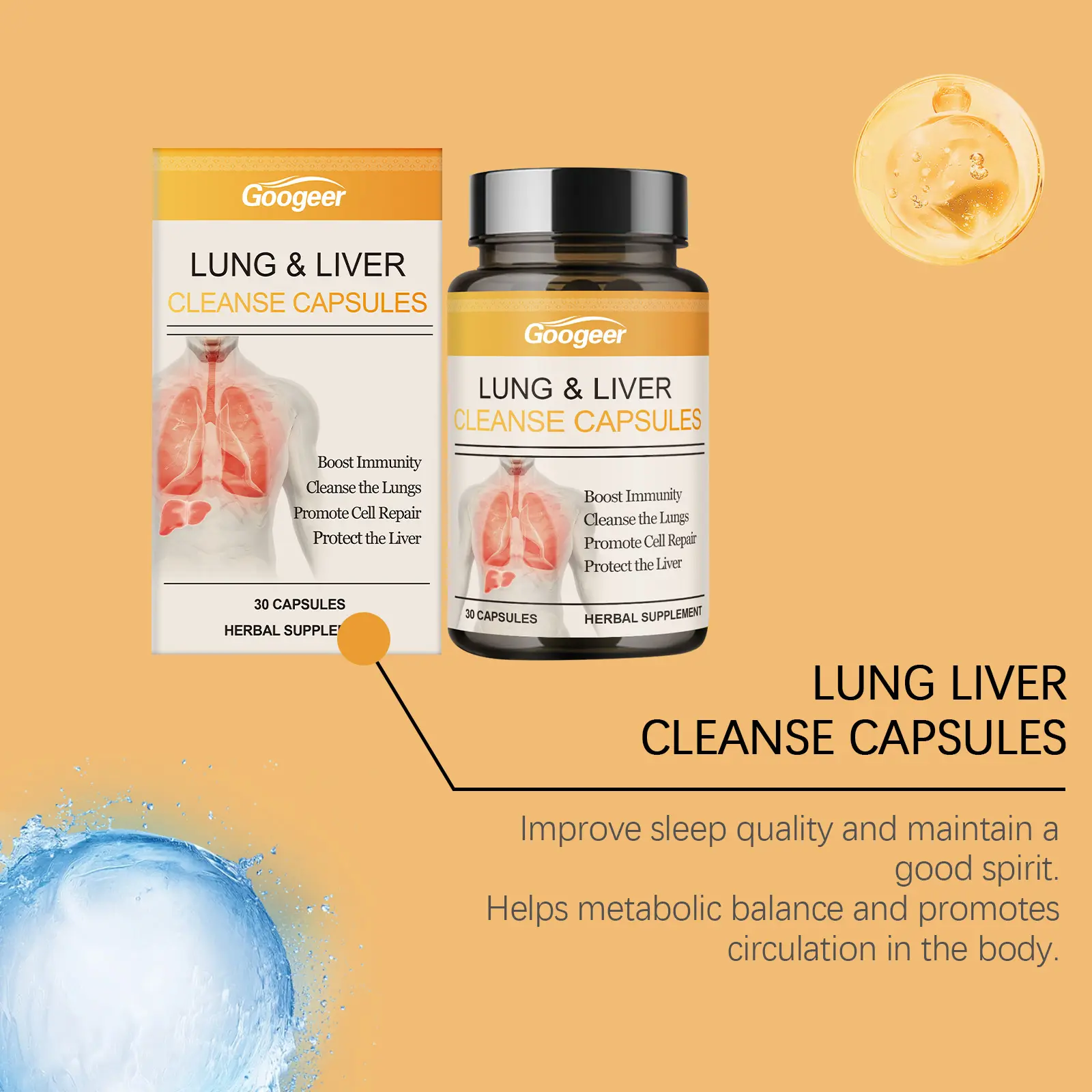 Herbal Lung and Liver Support Capsules for Respiratory Wellness 13 googeer lung liver clearing herbal capsules GO I02 0209 01 4978