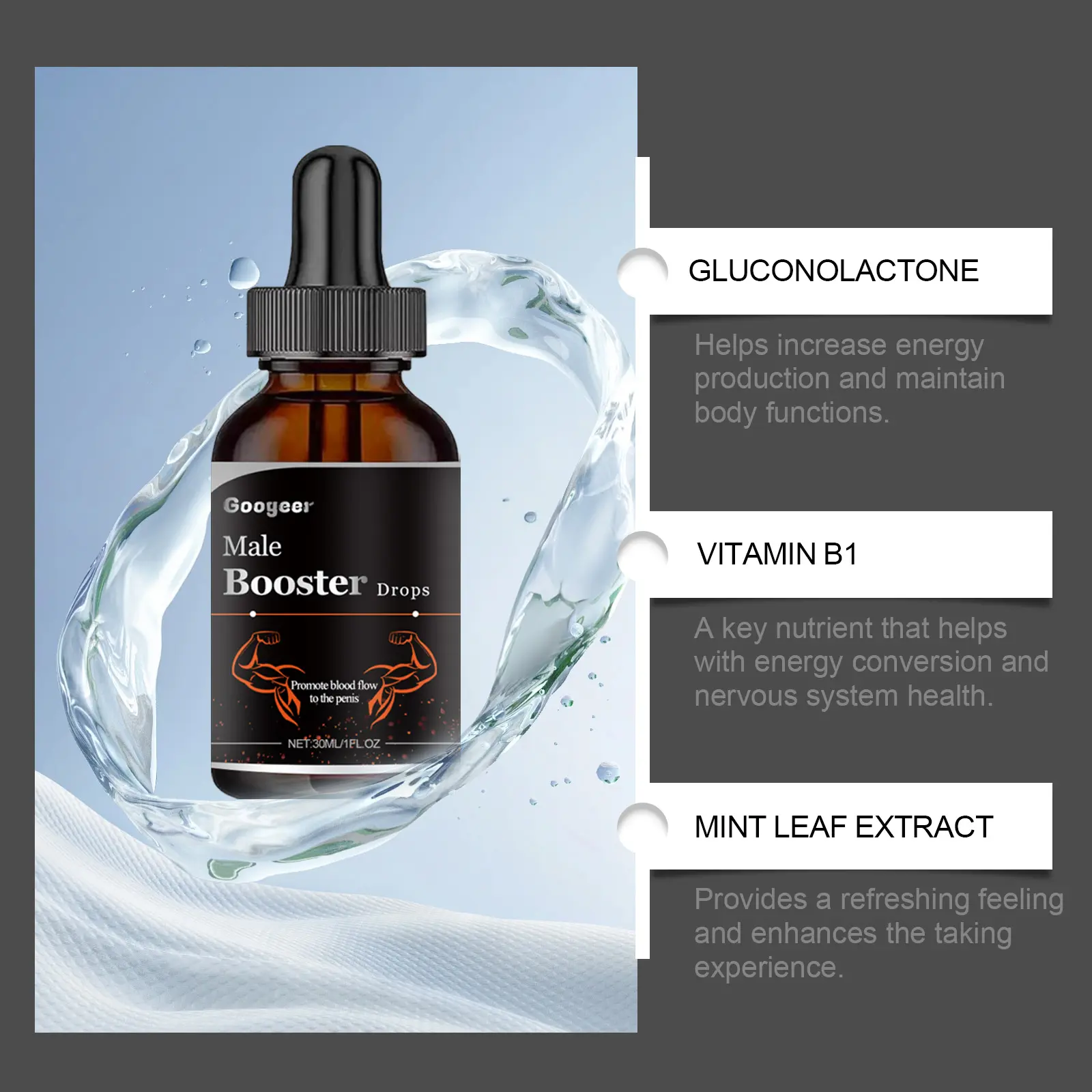Male Enhancement and Vitality Supplement for Daily Performance - Googeer 13 googeer male enhancement lasting supplement GOB10 A002 30 BK1 2112