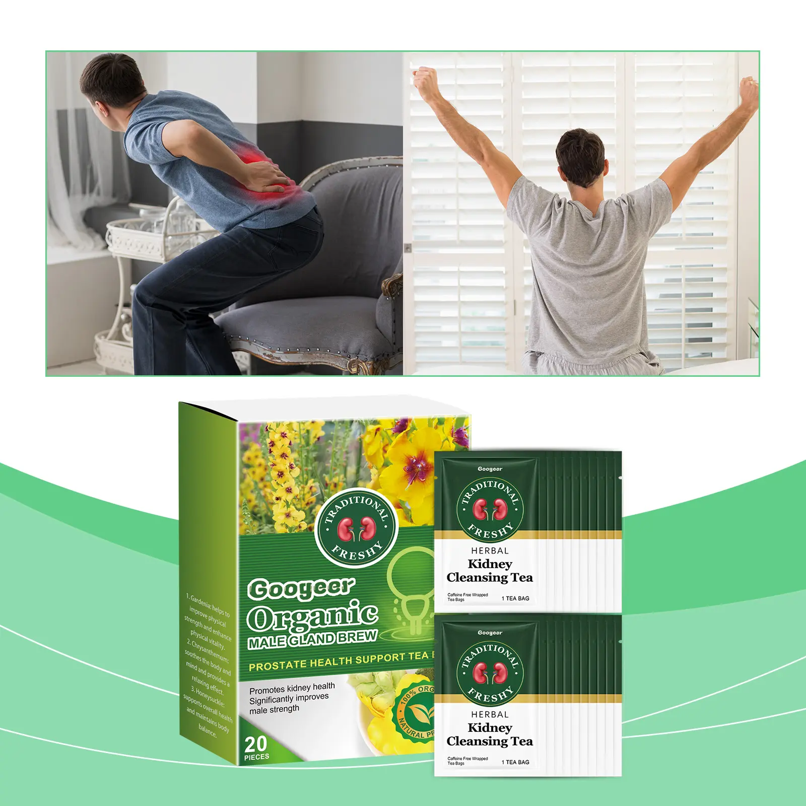 Herbal Tea for Men with Licorice and Orange Peel - Googeer 8 googeer male function brewed tea prostate GO I01 0016 01 803