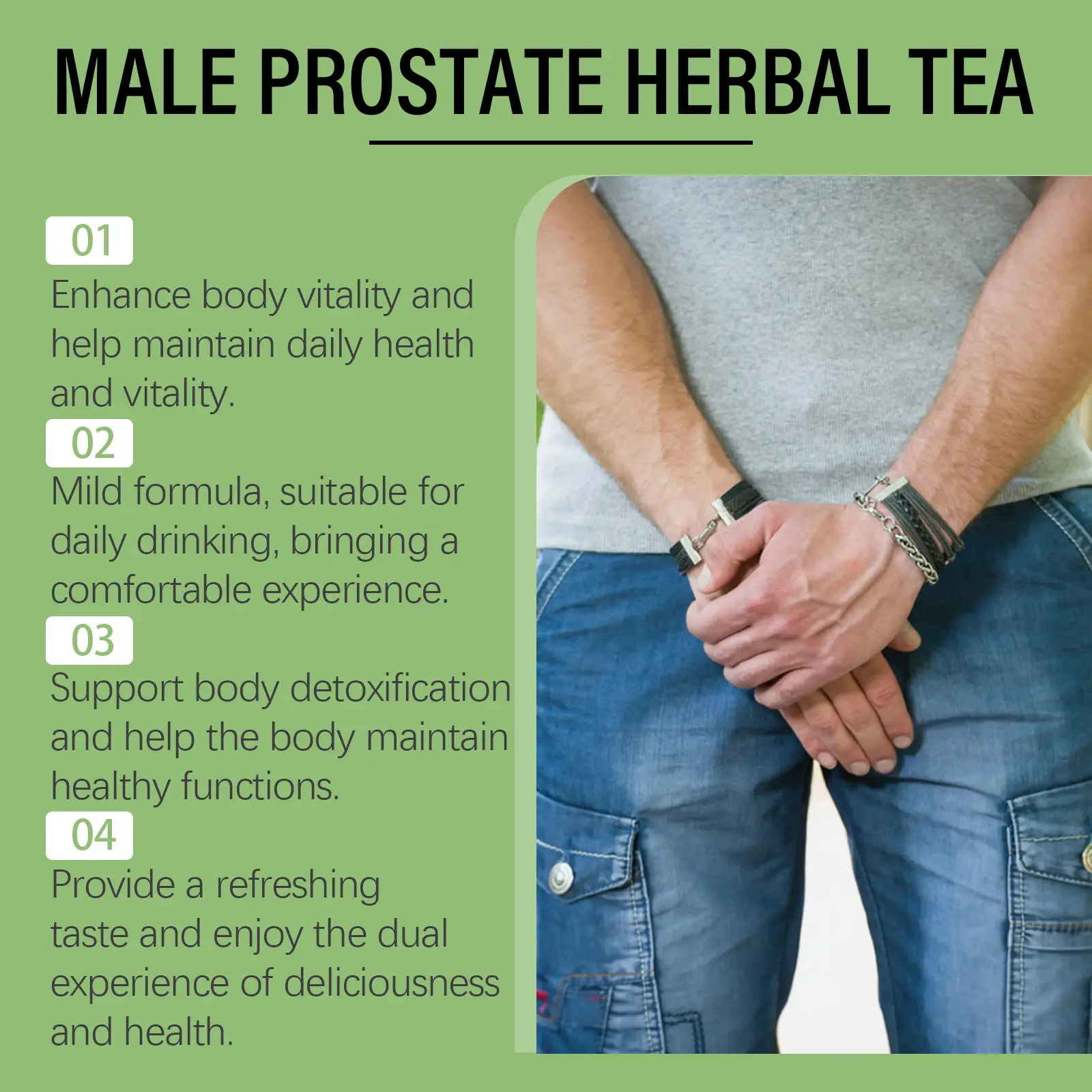 Prostate Health Herbal Tea for Men with Ginseng & Chrysanthemum - Googeer 11 googeer male prostate herbal tea GO I02 0203 01 109