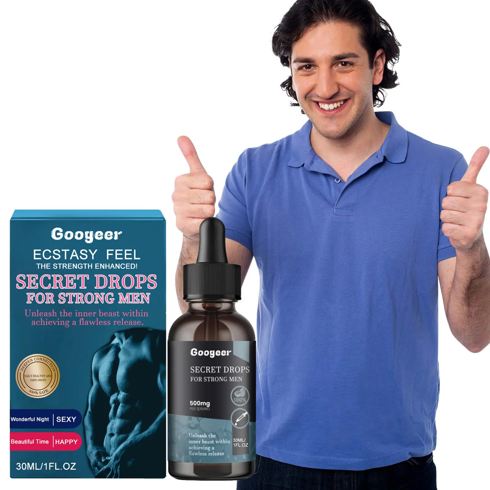 Male Strength Drops with Damiana and Epimedium - Googeer 8 googeer male strength secret drops anxiety GOH02 A016 30 BK1 57