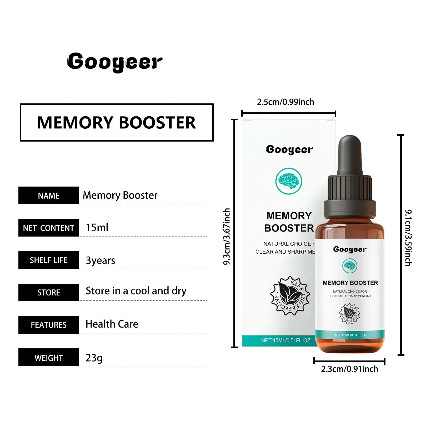 Brain Health Supplement Drops - Cognitive Support Formula 7 googeer memory booster body GO B07 0075 01 4862