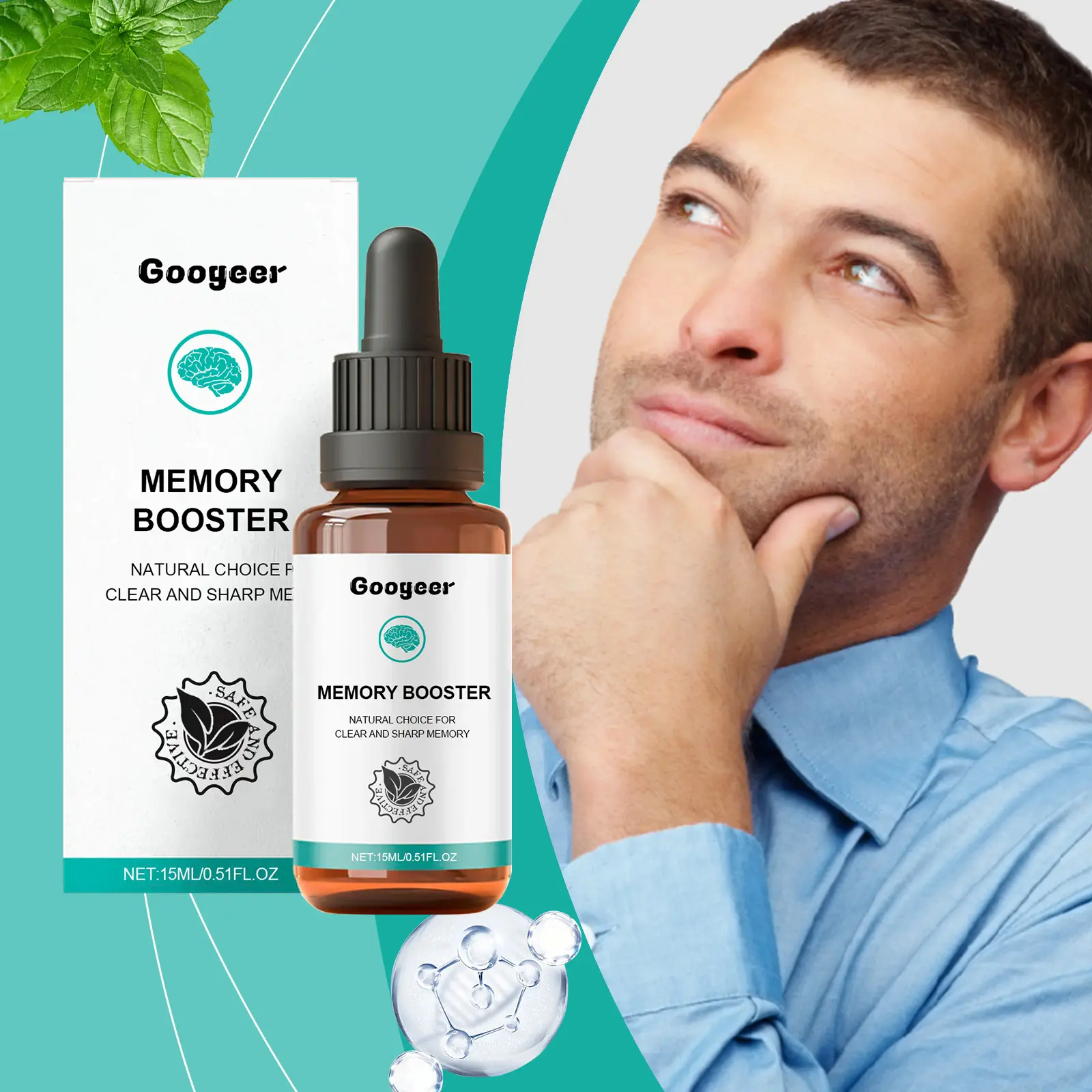 Brain Health Supplement Drops - Cognitive Support Formula 8 googeer memory booster body GO B07 0075 01 4863
