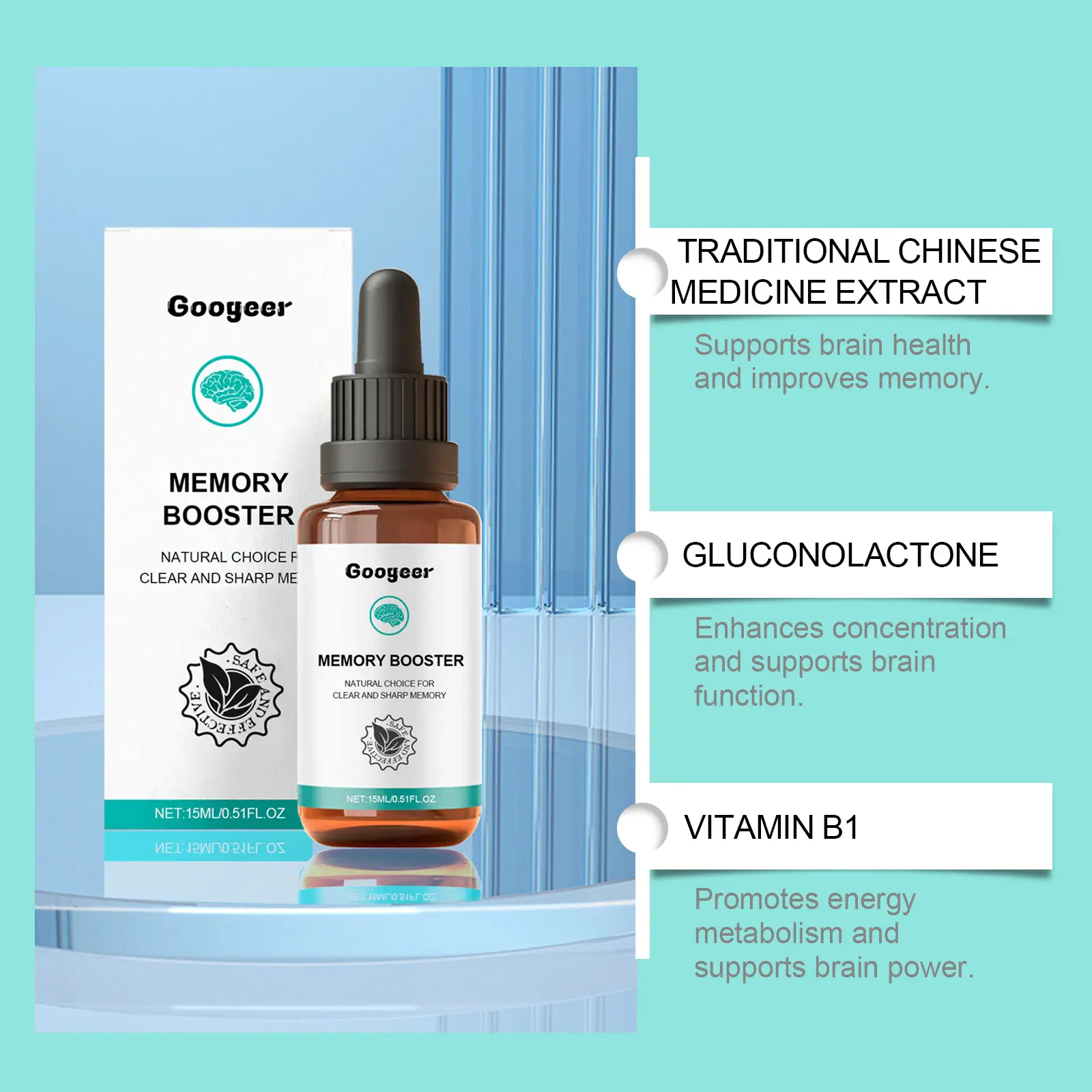 Brain Health Supplement Drops - Cognitive Support Formula 11 googeer memory booster body GO B07 0075 01 4864