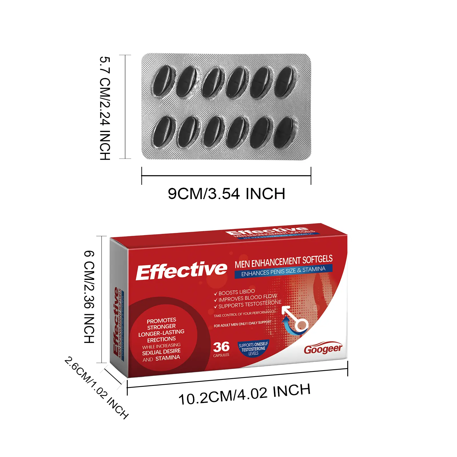 Men's Wellness Softgel Supplement for Vitality - Googer 7 googeer men's enhancement softgel GO I02 0210 01 325