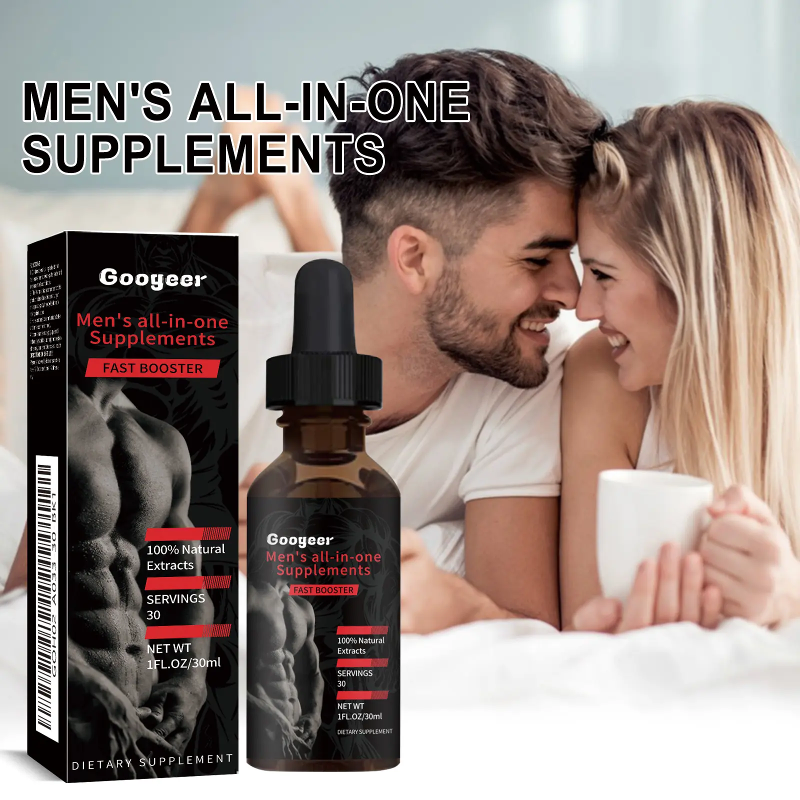 Men's All-In-One Supplement for Energy and Vitality 8 googeer men all in one supplement fatigue GOH02 A033 30 BK1 4332