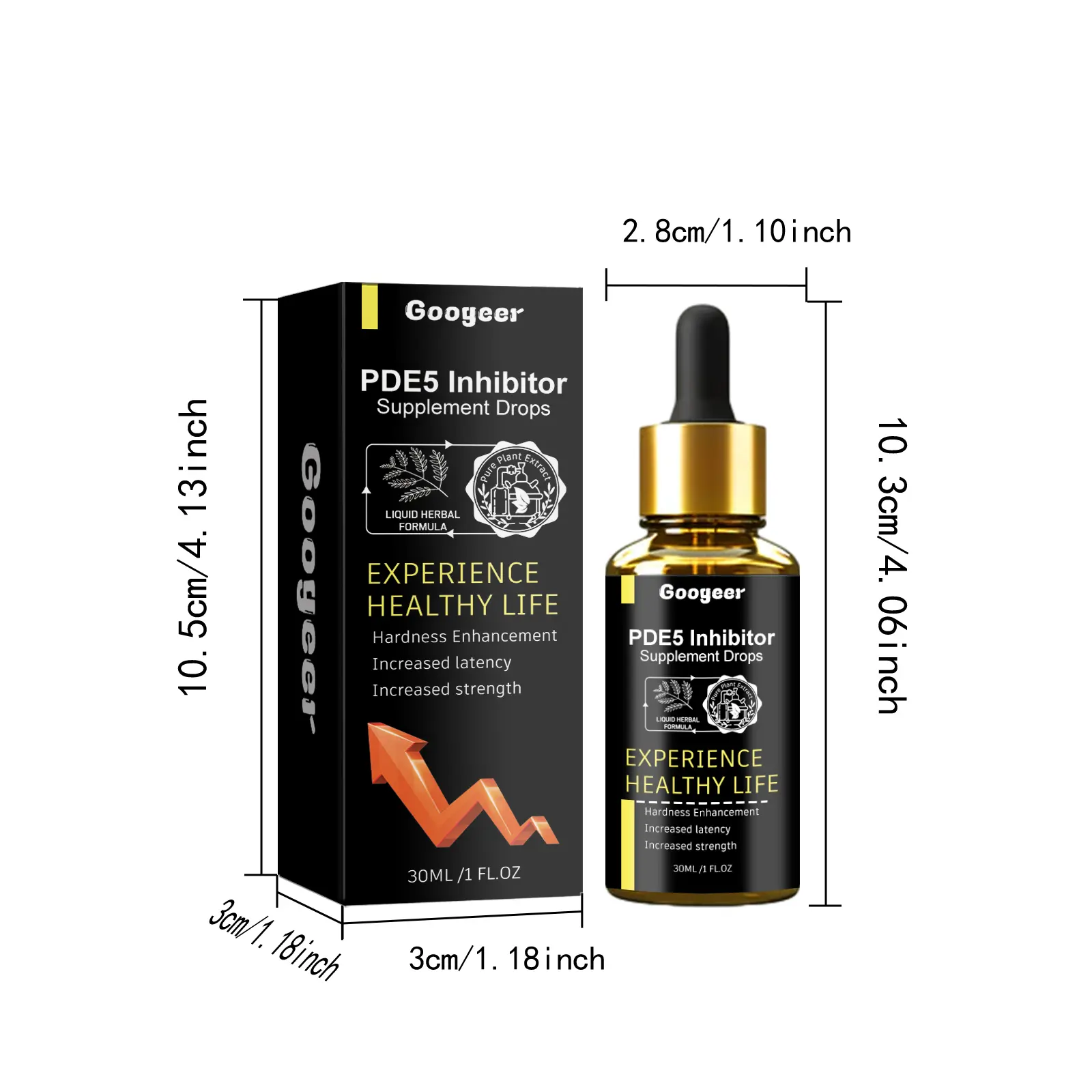 Googeer Men's Herbal Care Drops with Ginseng & Saw Palmetto 7 googeer men body care drops endurance GOH02 A054 30 BK1 1635