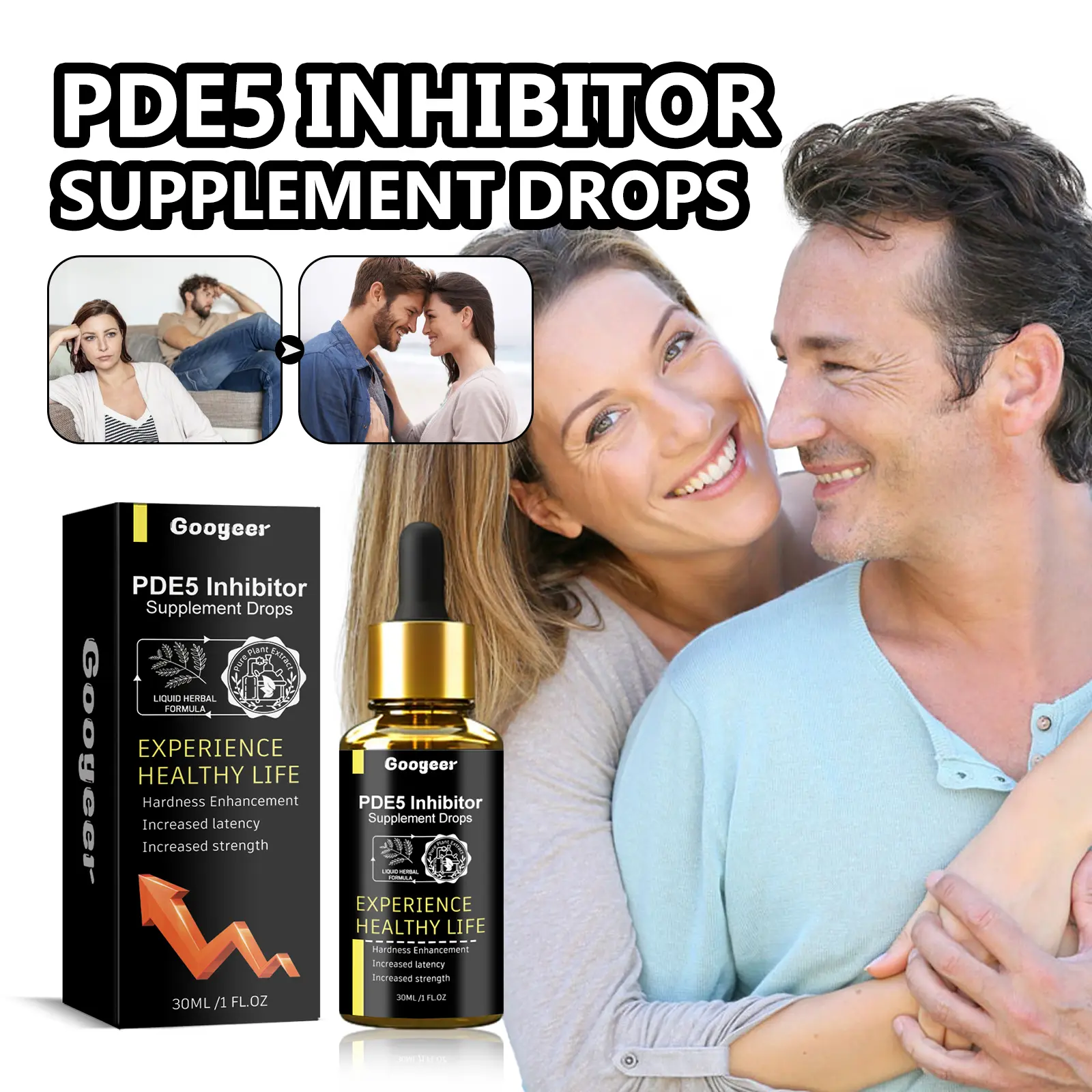 Googeer Men's Herbal Care Drops with Ginseng & Saw Palmetto 8 googeer men body care drops endurance GOH02 A054 30 BK1 1636