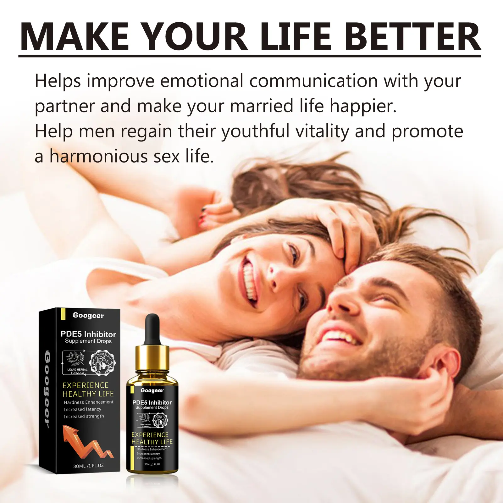 Googeer Men's Herbal Care Drops with Ginseng & Saw Palmetto 11 googeer men body care drops endurance GOH02 A054 30 BK1 1639