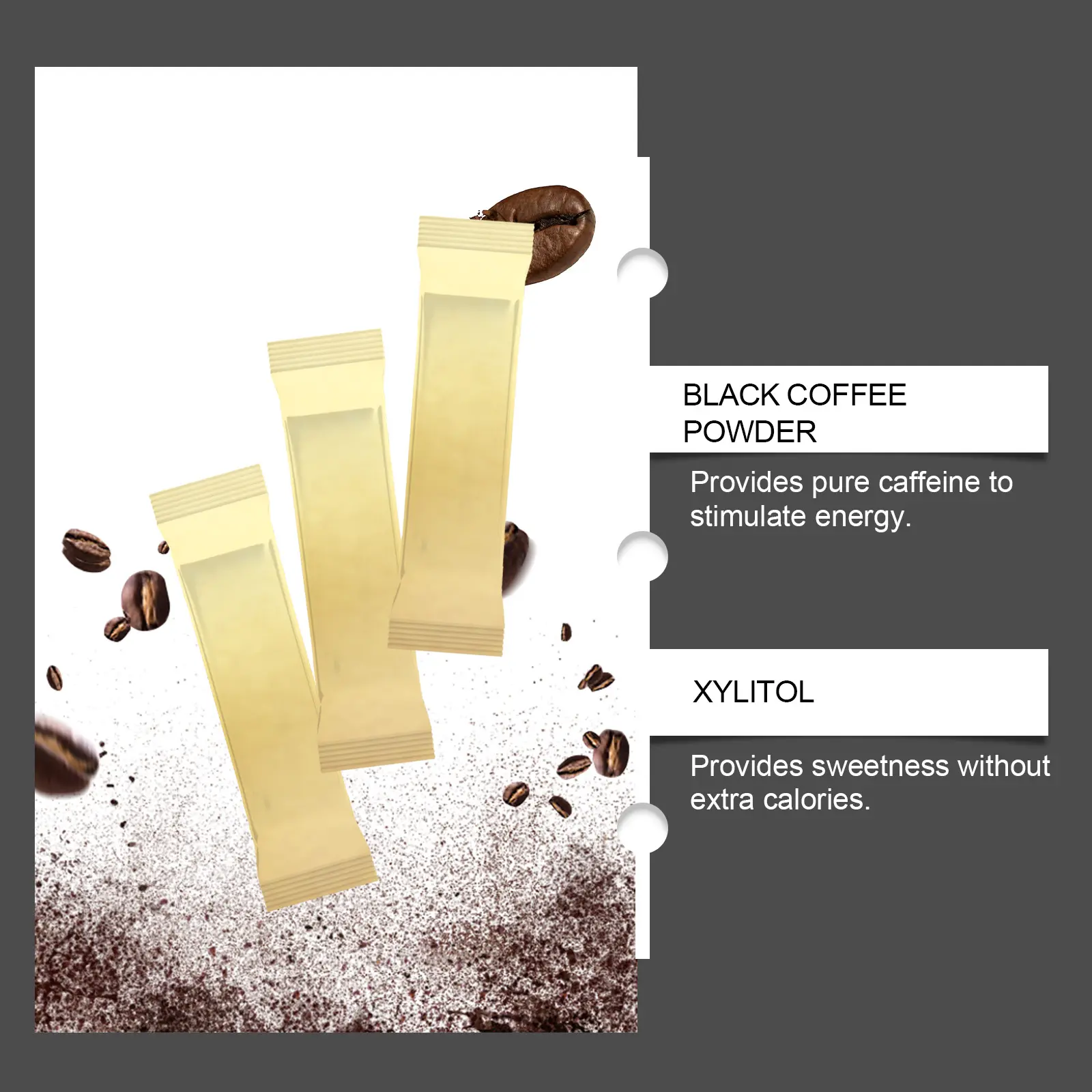 Men's Instant Coffee with Xylitol Sugar-Free Energy Boost - Googeer 11 googeer men coffee body treatment GOB11 A010 10 BU1 3448